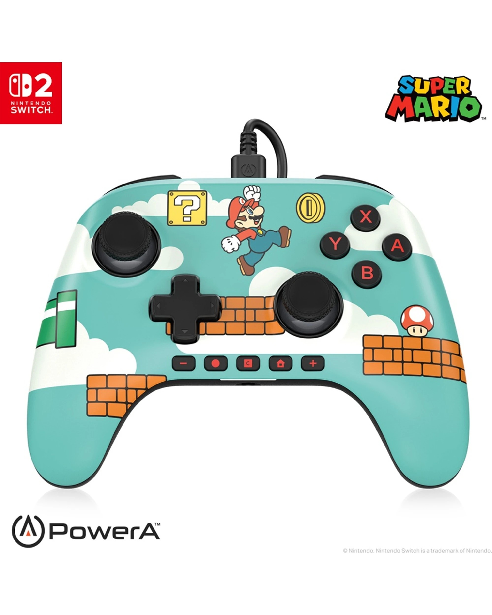 2 PowerA Nintendo Switch 2 Advantage Wired Gaming Controller Mario Time 3.5mm Jack - Multi, 2 of 6