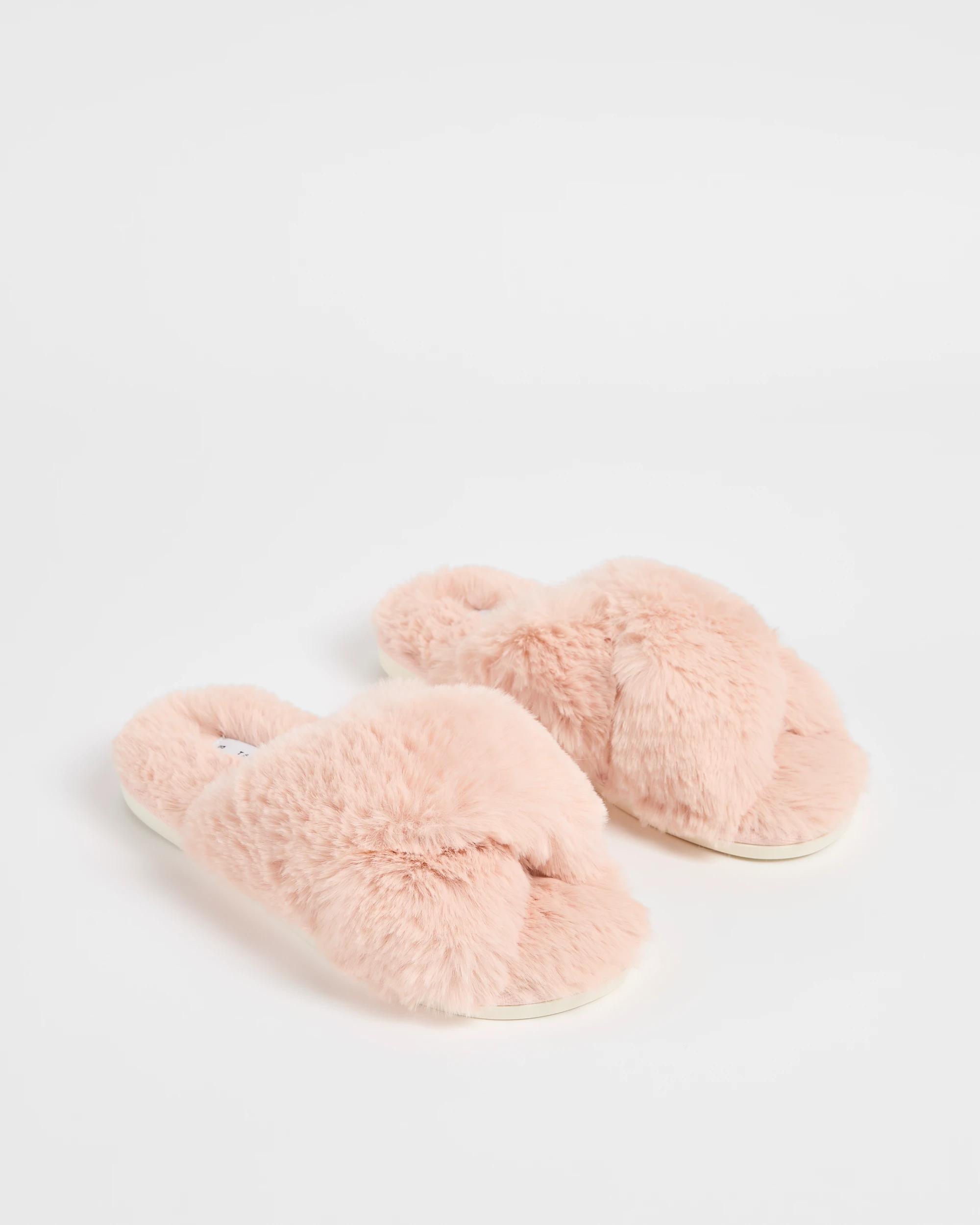 3 Target Womens Fluffy Cross Over Slipper - Liddia Ii PINK, 3 of 3