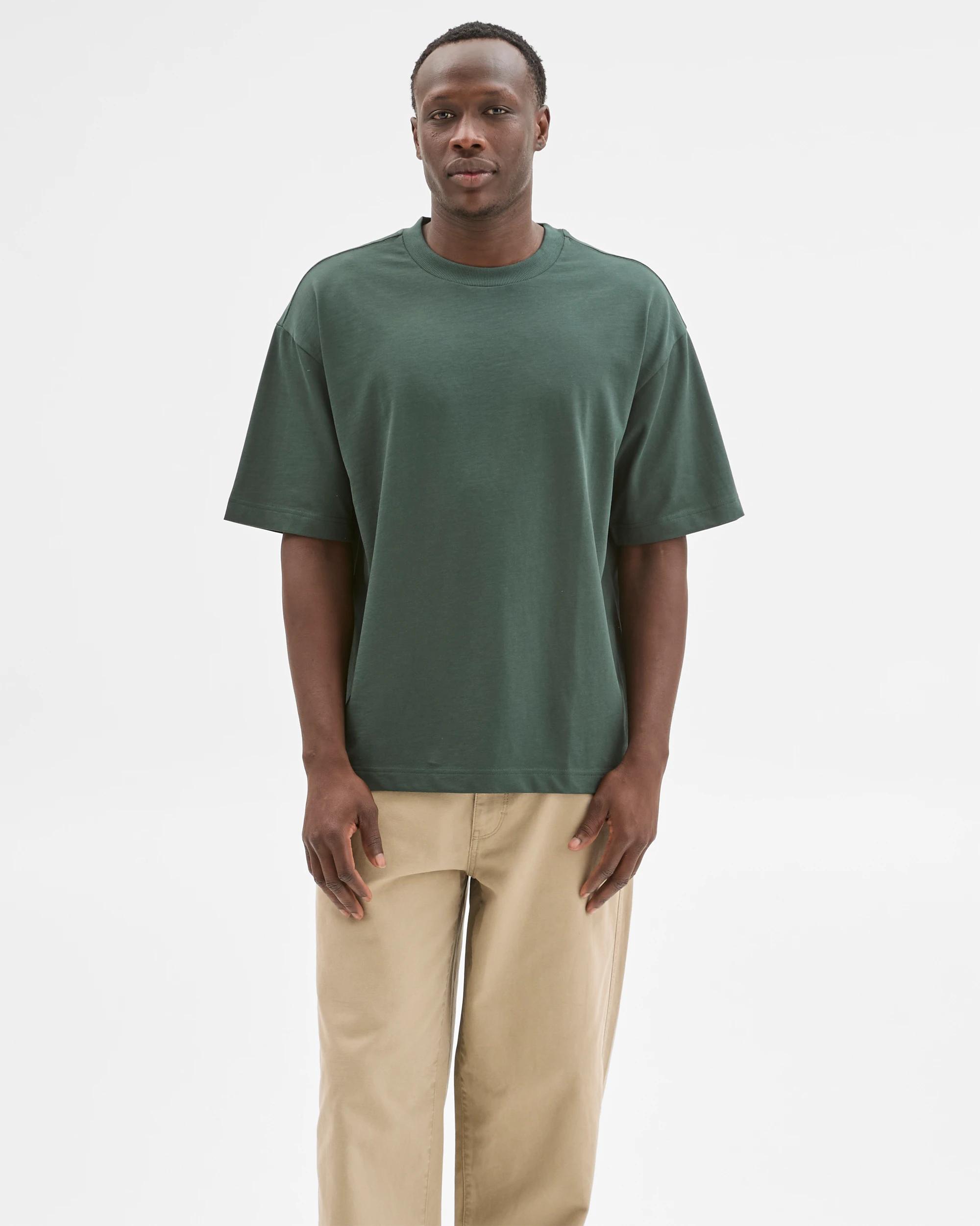 2 Commons Australian Cotton Oversized Heavy Core T-Shirt DARK GREEN, 2 of 6