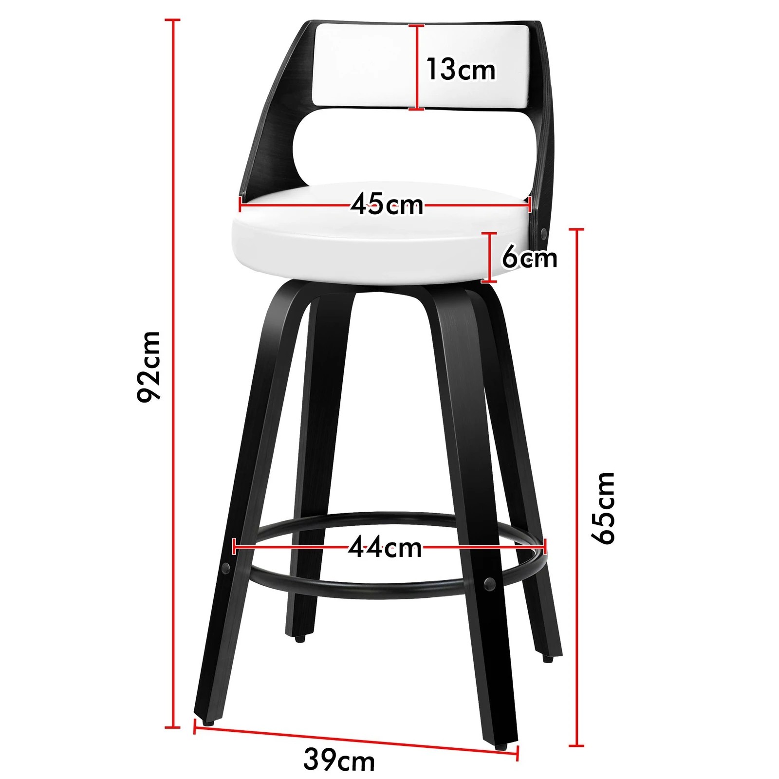 3 Alfordson 4x Swivel Bar Stools Eden Kitchen Wooden Dining Chair - White, 3 of 10