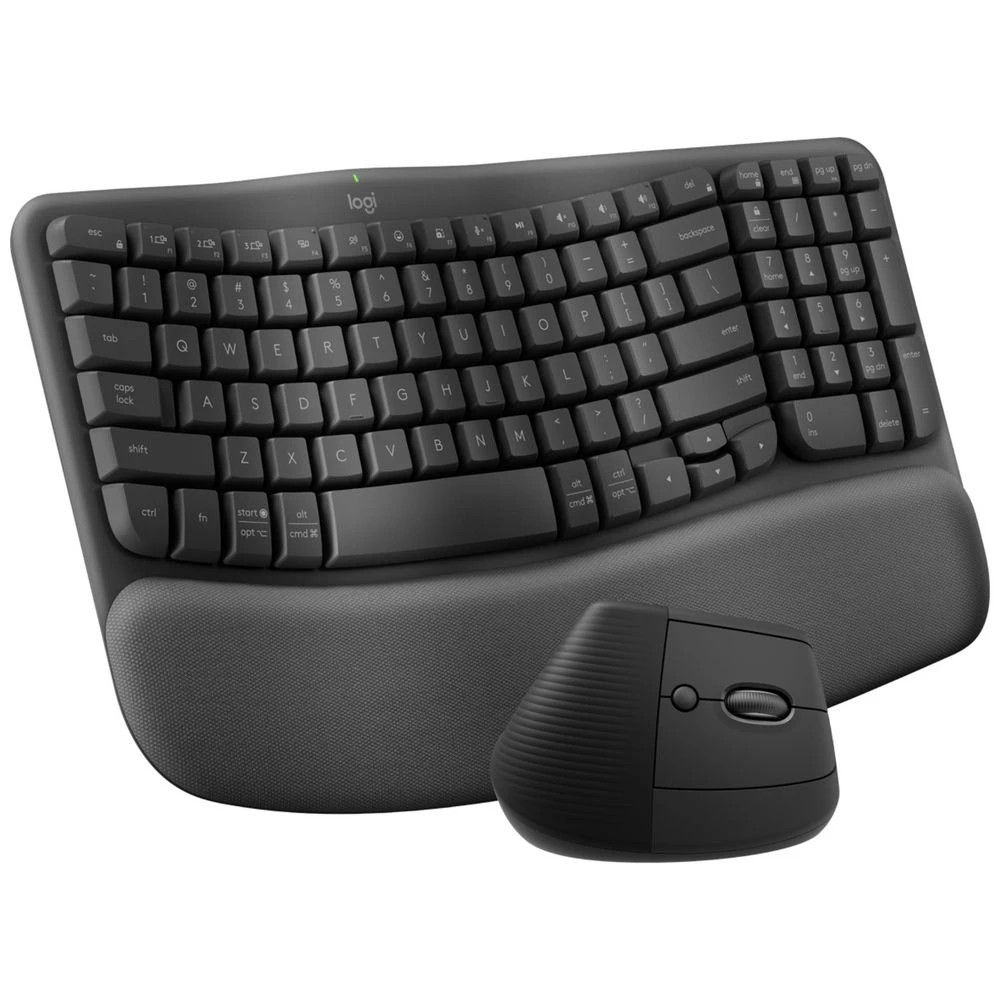 3 Logitech Wave/Lift Ergonomic Keyboard & Mouse Combo Graphite, 3 of 10