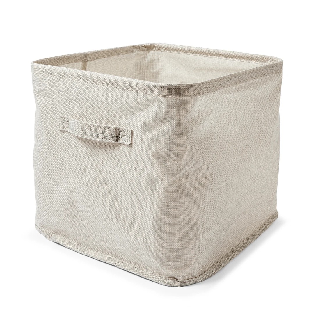 4 Linen Look Open Storage Box - Beige, 4 of 9