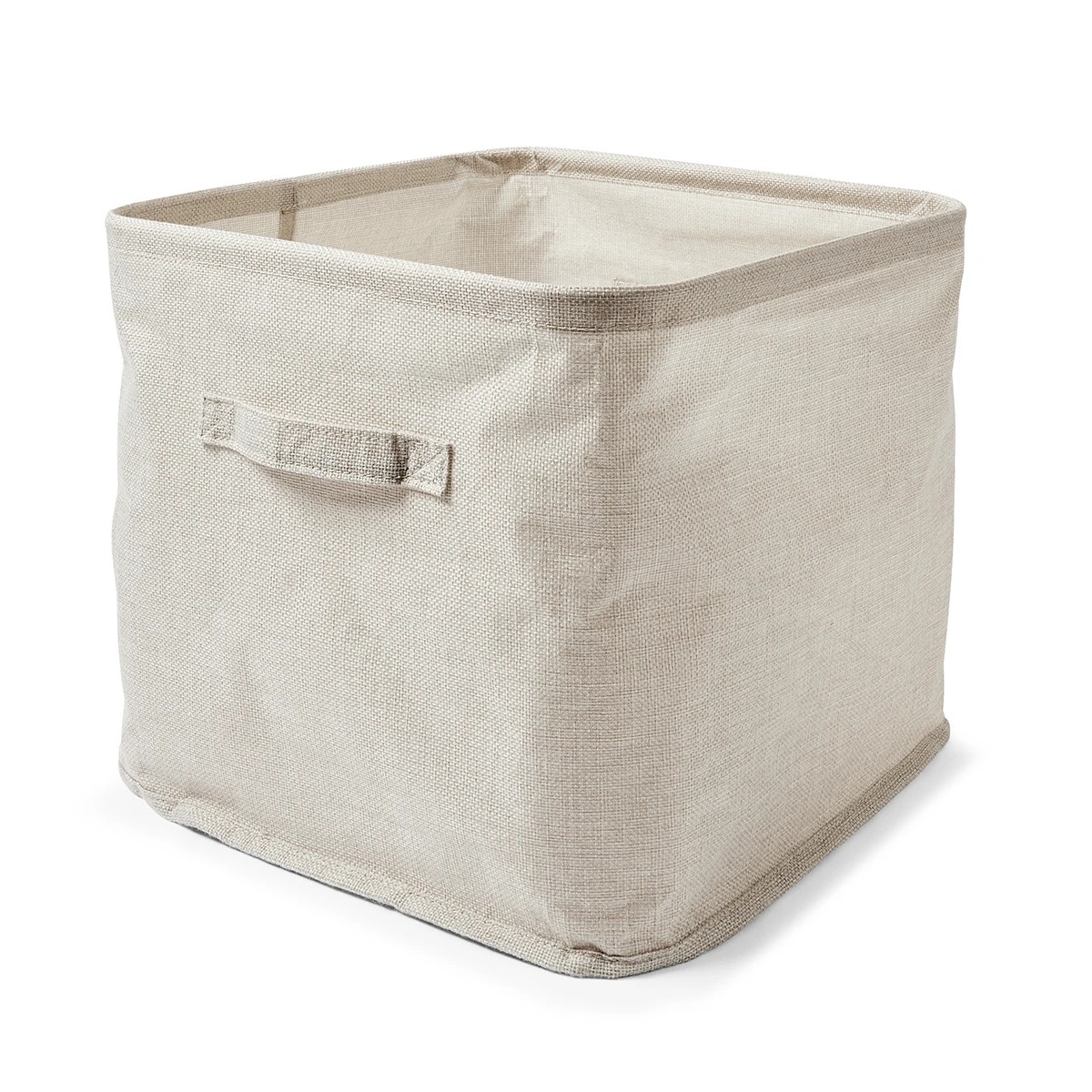 4 Linen Look Open Storage Box - Beige, 4 of 9