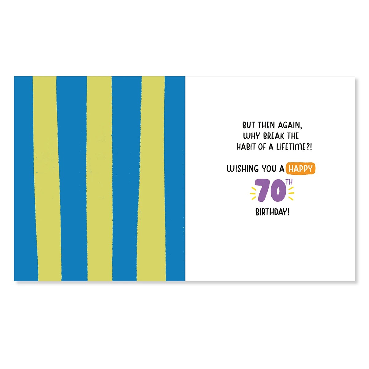 2 Hallmark 70th Birthday Card - Blue Stripes, 2 of 3