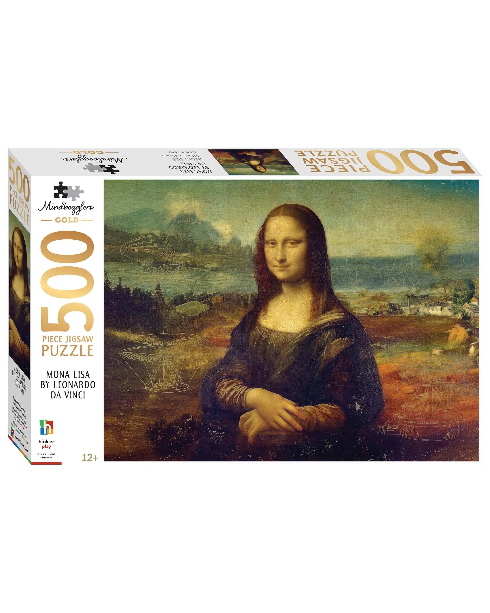 1 Hinkler Mindbogglers Gold Mona Lisa Leonardo Da Vinci 500 Piece Puzzle, 1 of 3