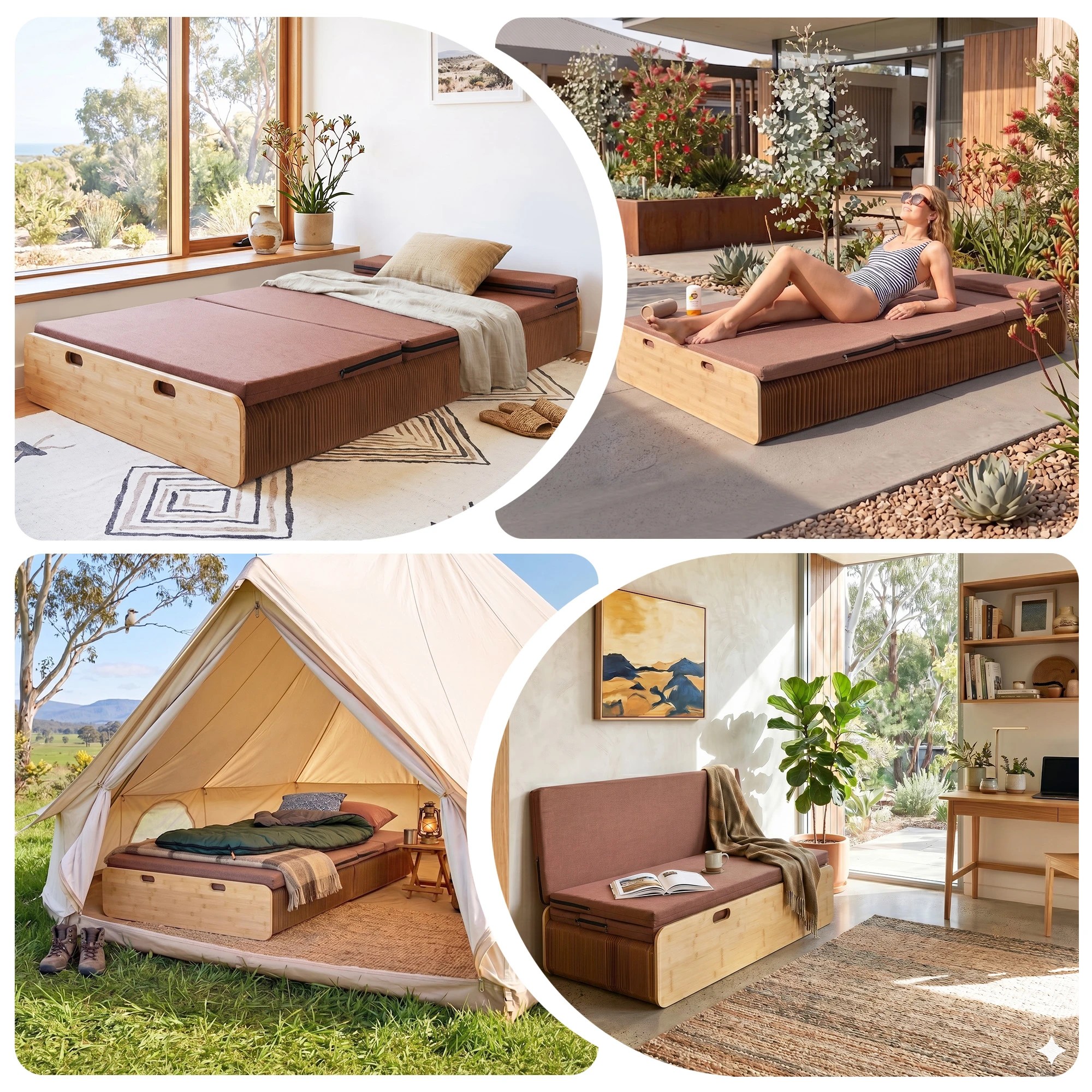 7 Artiss Folding Kraft Paper Bed Frame with Mattress and Pillow 300kg Capacity - Brown, 7 of 10