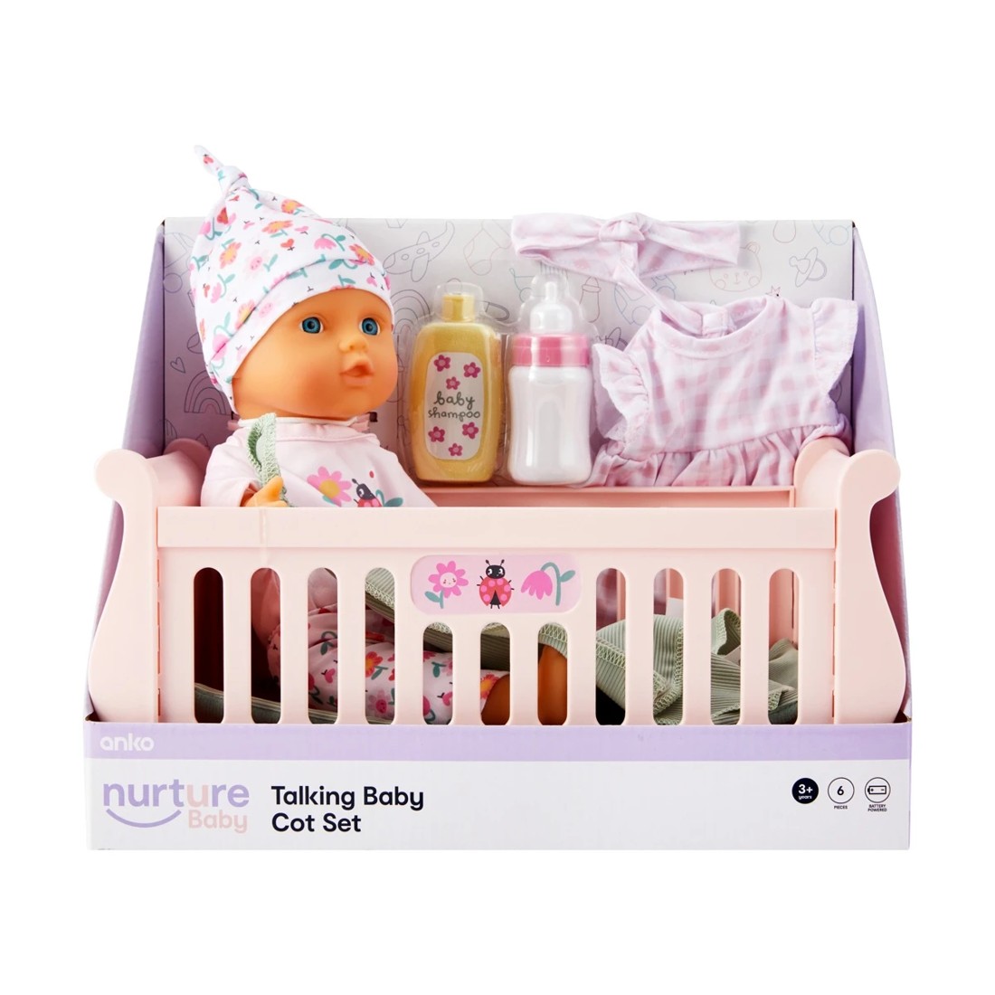 7 6 Piece Nurture Baby: Talking Baby Cot Set, 7 of 8