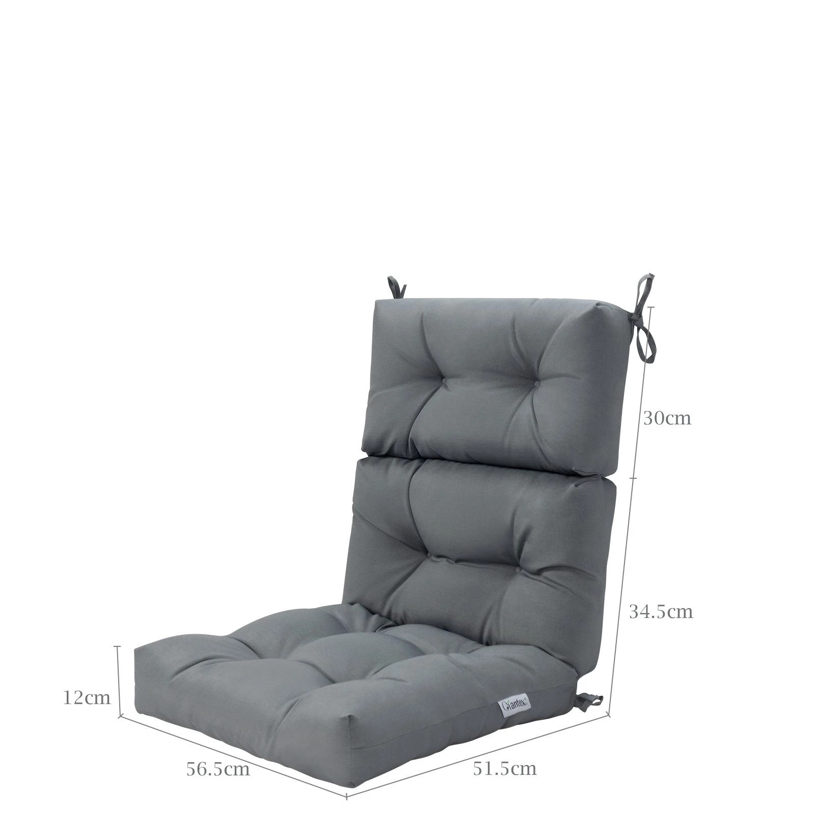 2 Costway High Back Chair Cushion Patio Chair Seat Pads, 2 of 3