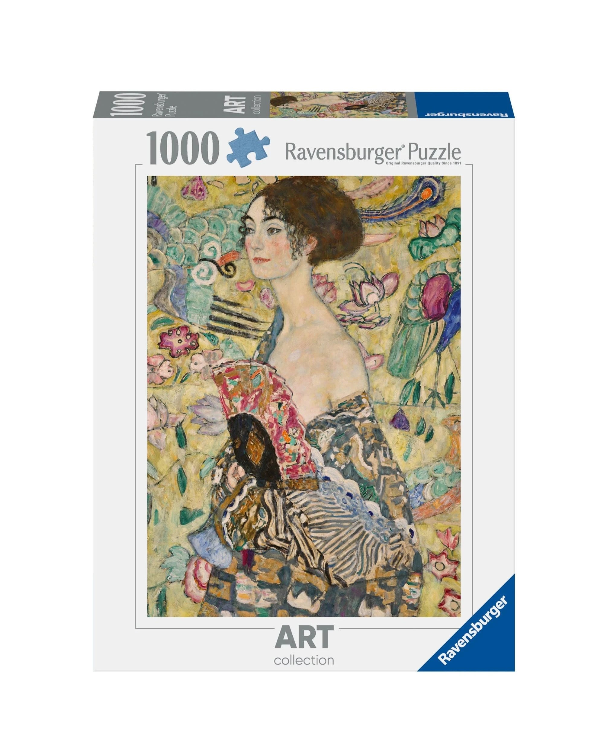2 Ravensburger Art Collection Klimt Lady with a Fan 1000 Piece Jigsaw Puzzle, 2 of 3
