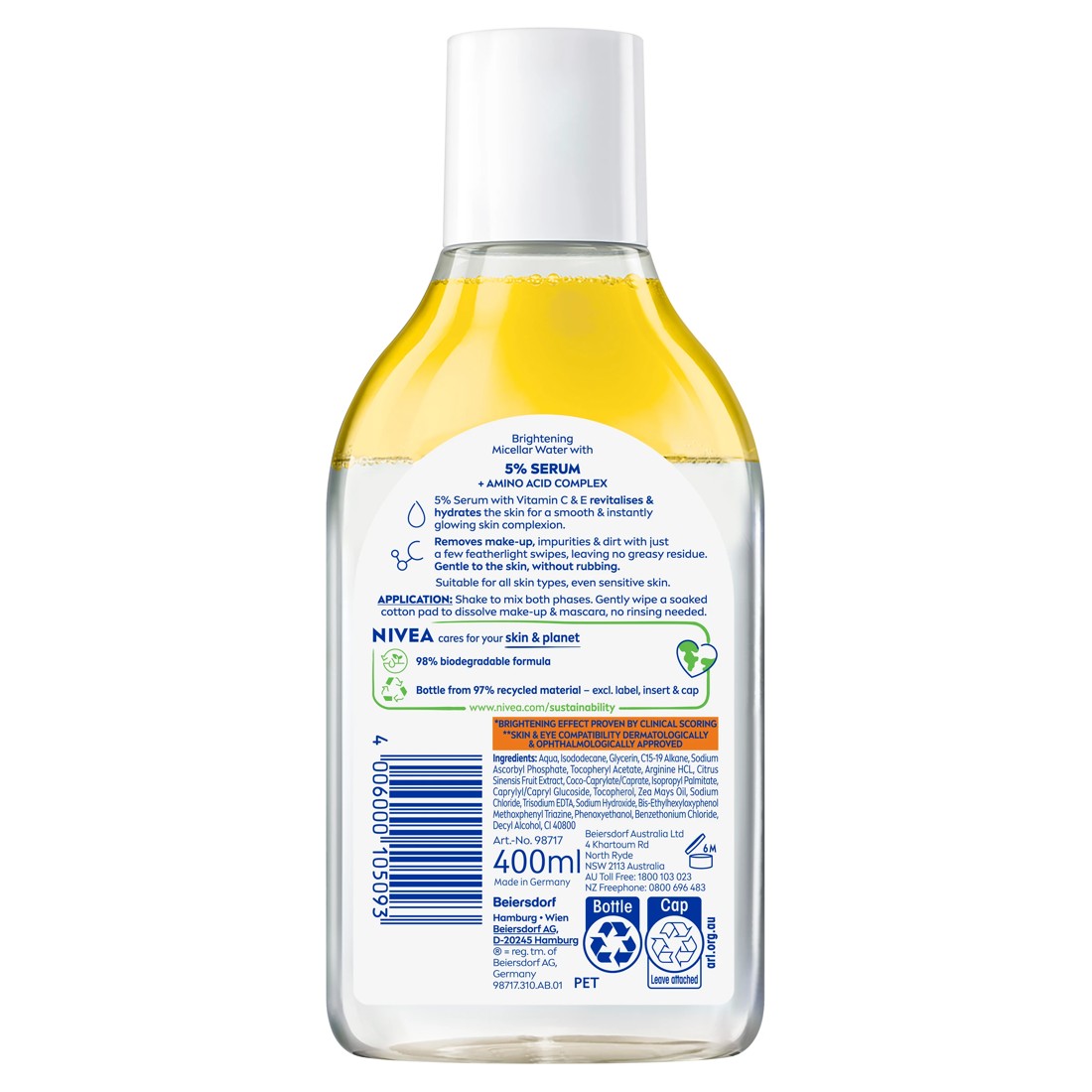 2 Nivea Brightening Micellar Water 400ml - 5% Serum with Vitamin E and C and Amino Acid Complex, 2 of 7