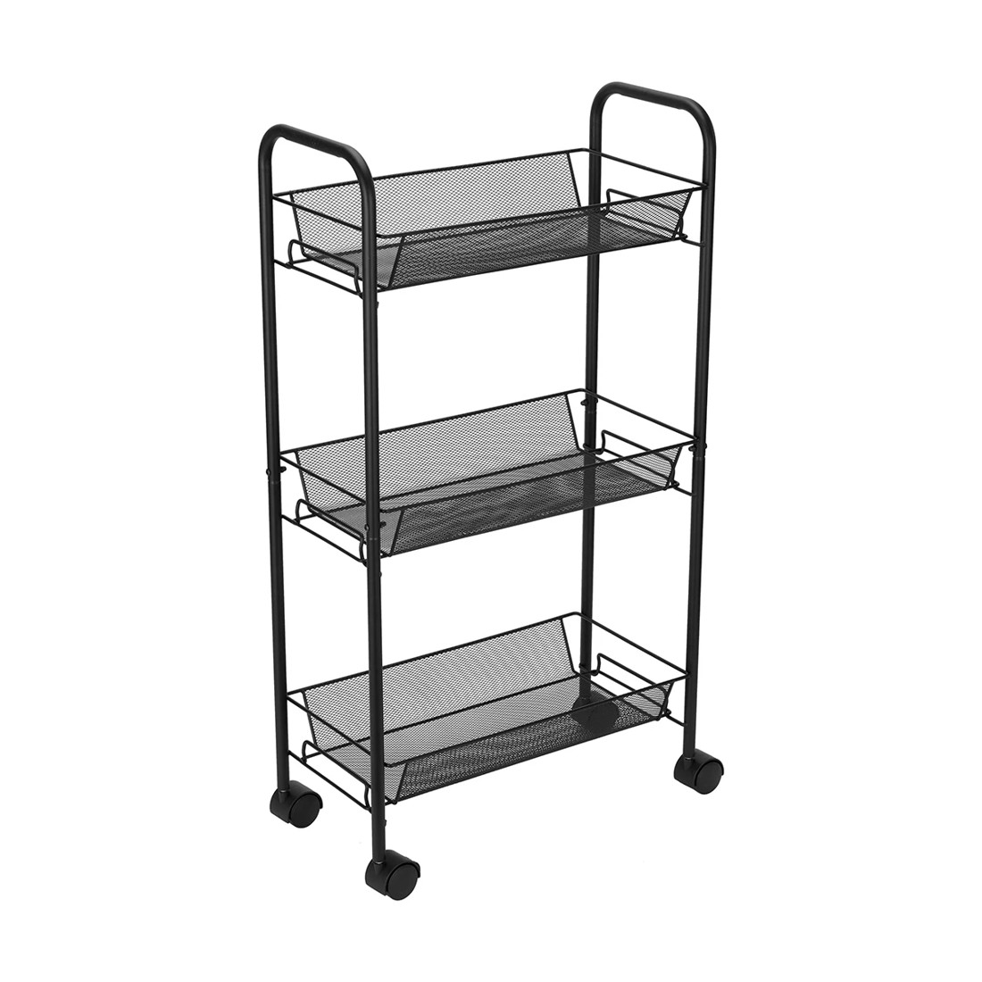 2 Slim Line Metal Trolley Black, 2 of 8
