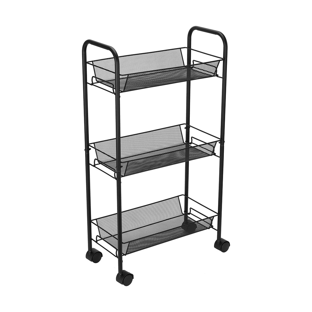 2 Slim Line Metal Trolley Black, 2 of 8