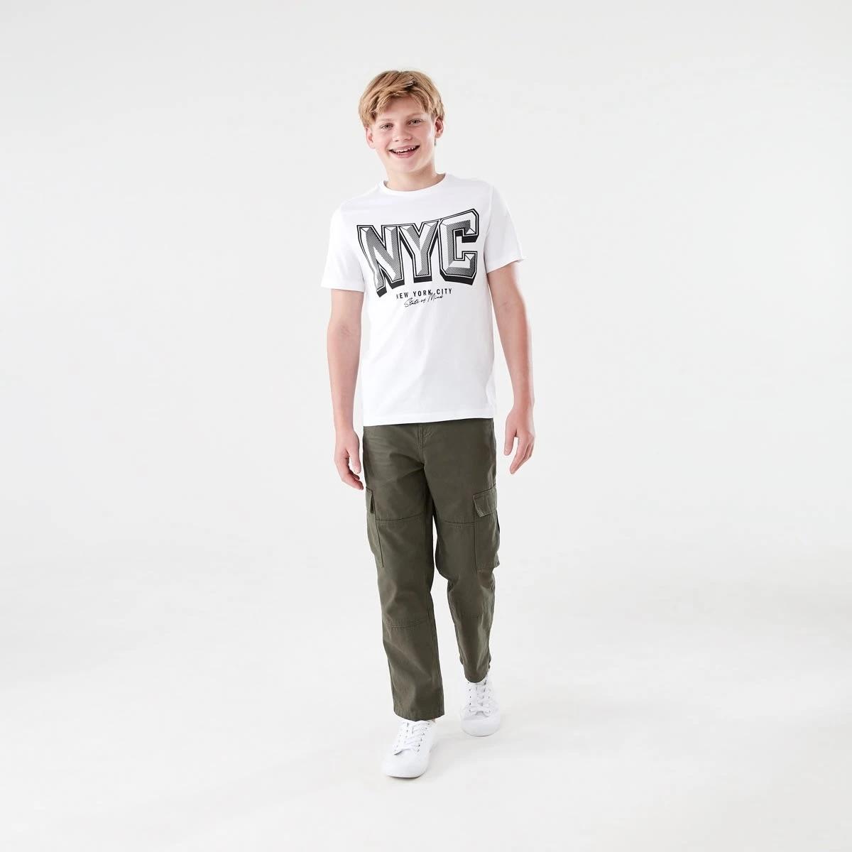 5 Short Sleeve Print T-shirt NYC BEVEL VARSITY WHITE, 5 of 6