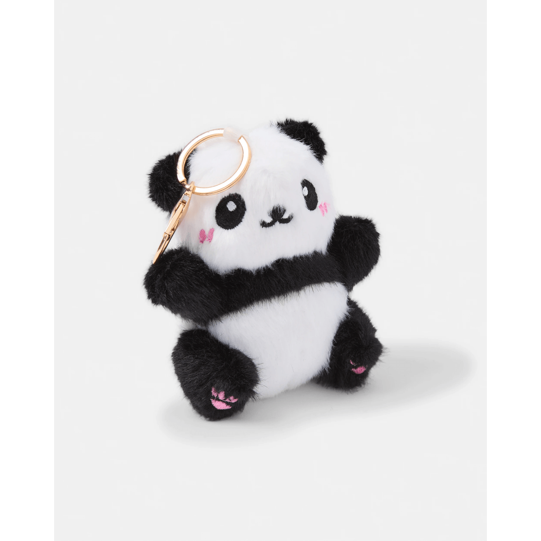 3 Fluffy Panda Bag Charm Keyring, 3 of 3