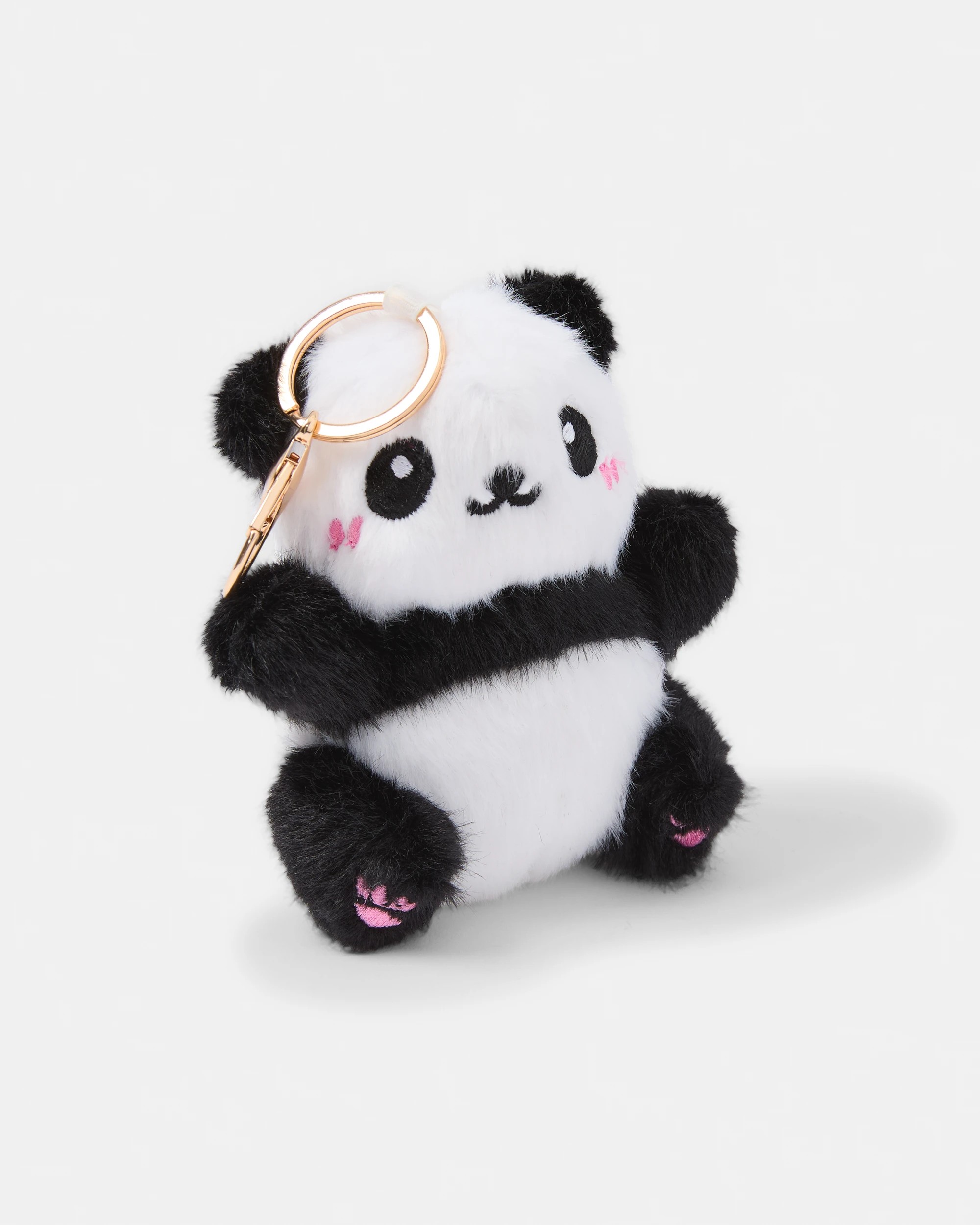 3 Fluffy Panda Bag Charm Keyring, 3 of 3