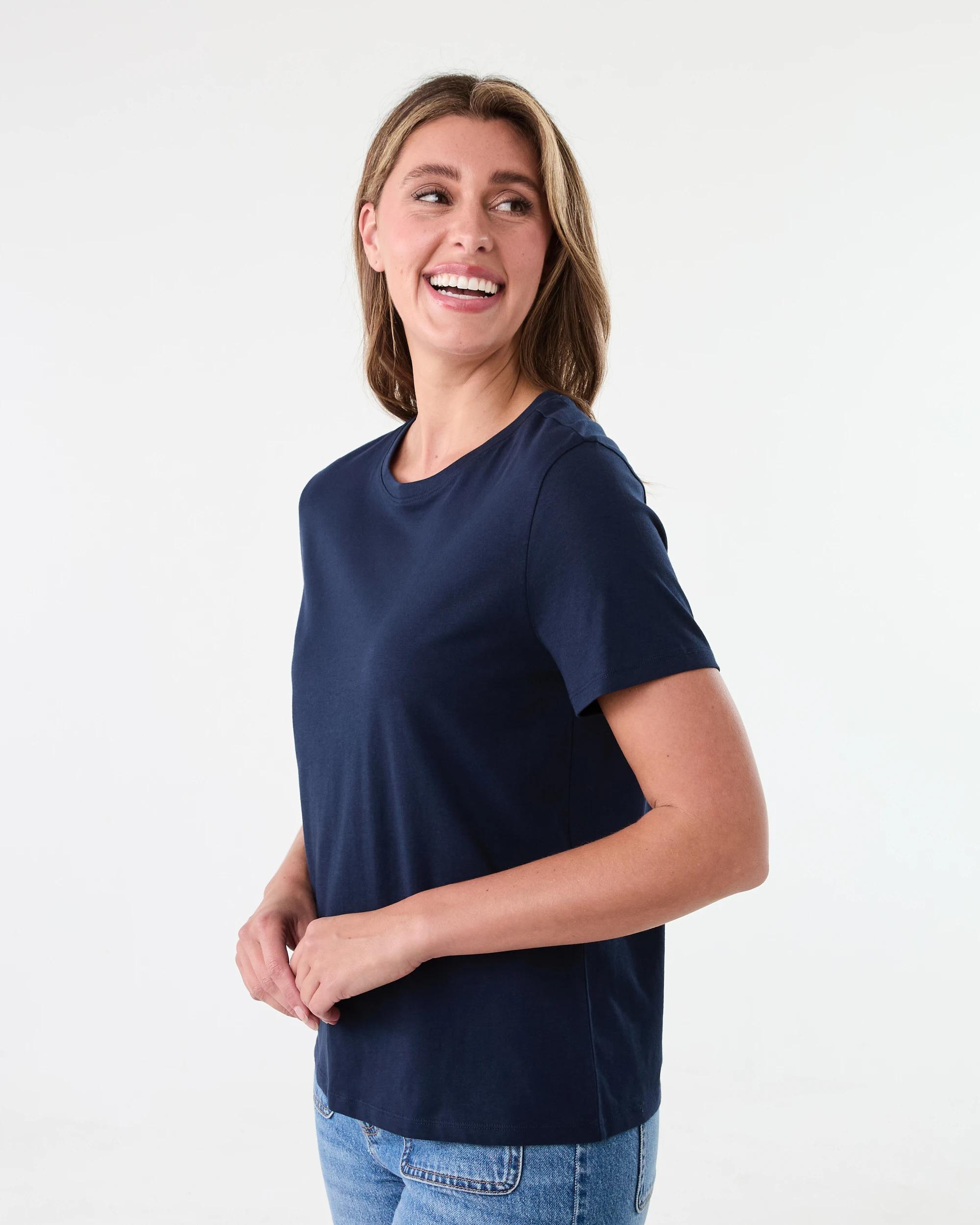 2 Short Sleeve Australian Cotton T-shirt Navy Blaze, 2 of 6