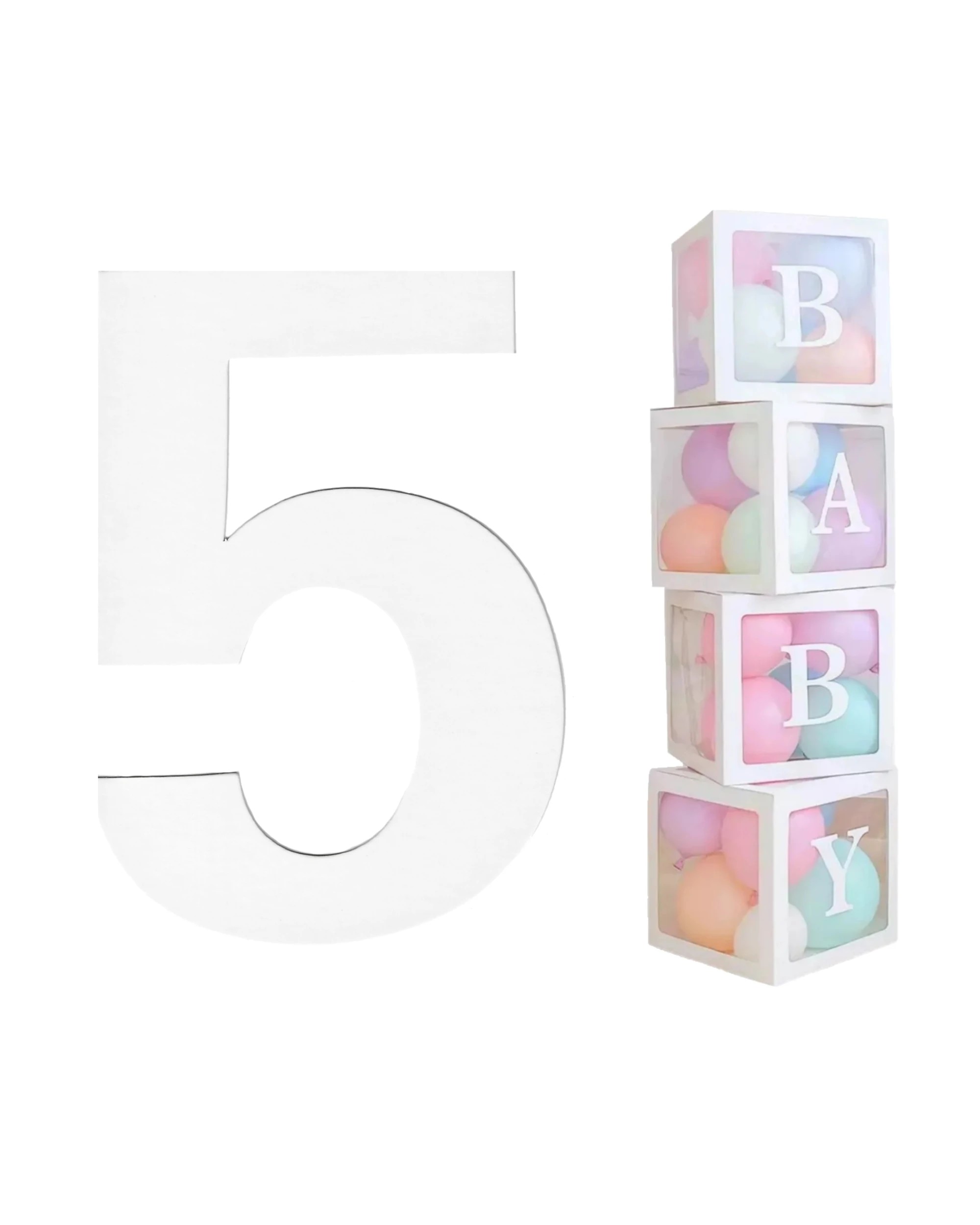1 Party Maker Cardboard Number 5 Pack of 2 - White, 1 of 3