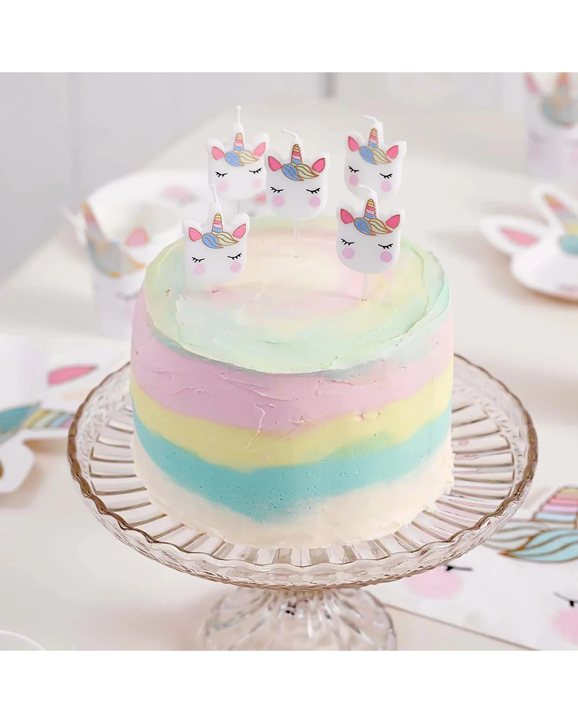 3 Talking Tables We Heart Unicorn Cake Candles Set of 5 - Multi, 3 of 6