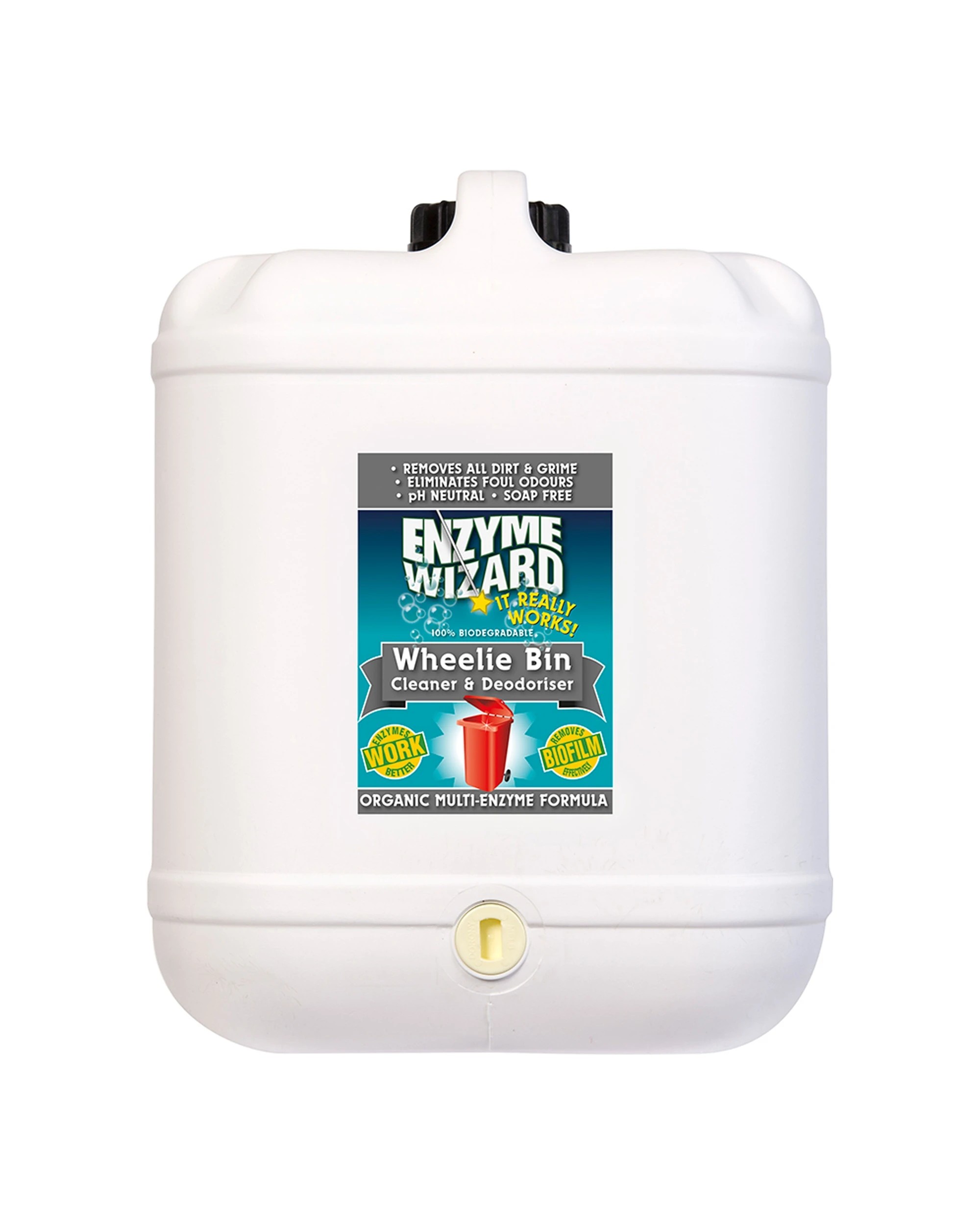 1 Enzyme Wizard Wheelie Bin Cleaner and Deodoriser 20L - Clear, 1 of 1