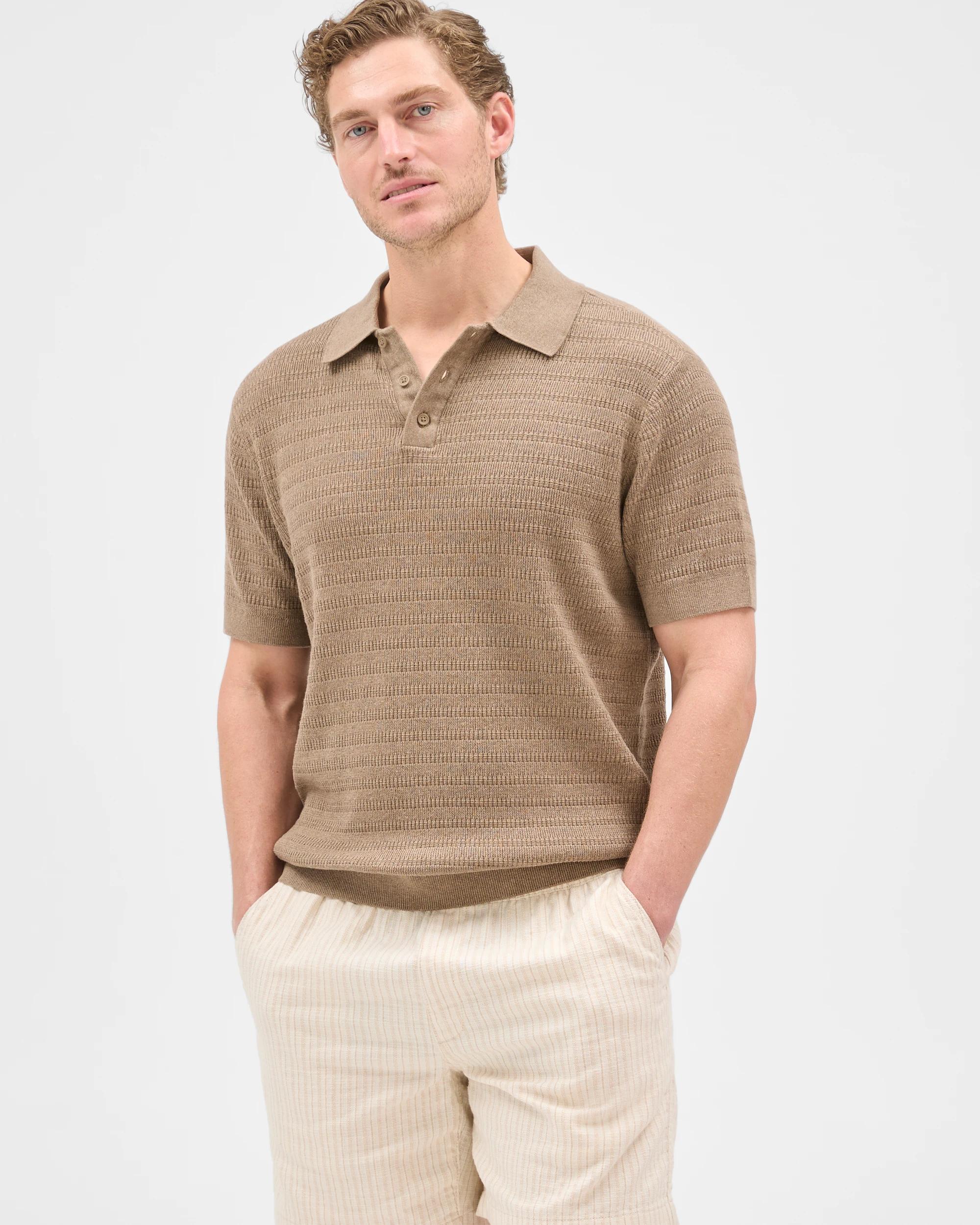 4 Target Man Australian Cotton Blend Textured Shorts NEUTRAL STRIPE, 4 of 7