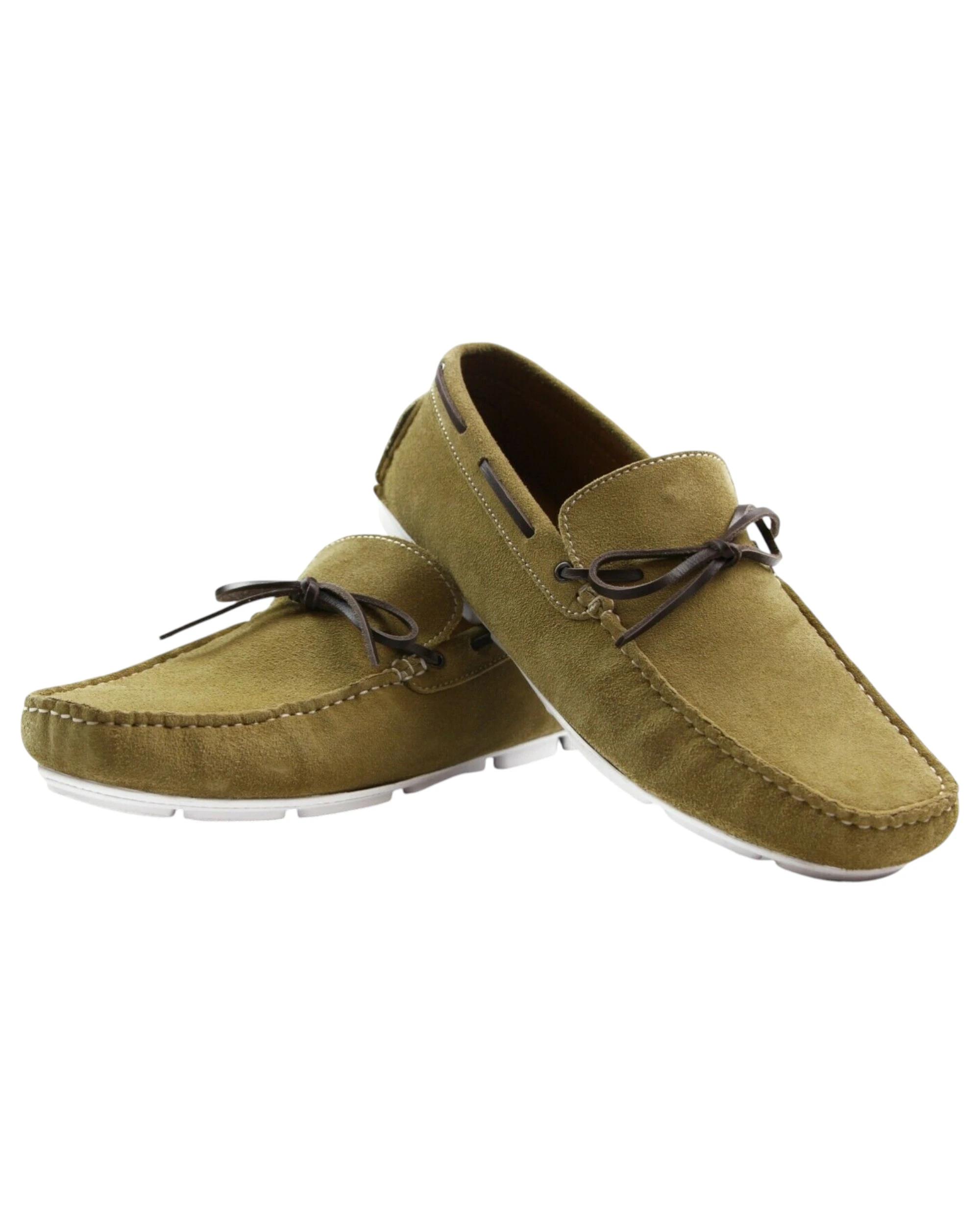 2 Zasel Mens Port Suede Leather Casual Dress Boat Deck Loafers Shoes CAMEL, 2 of 3