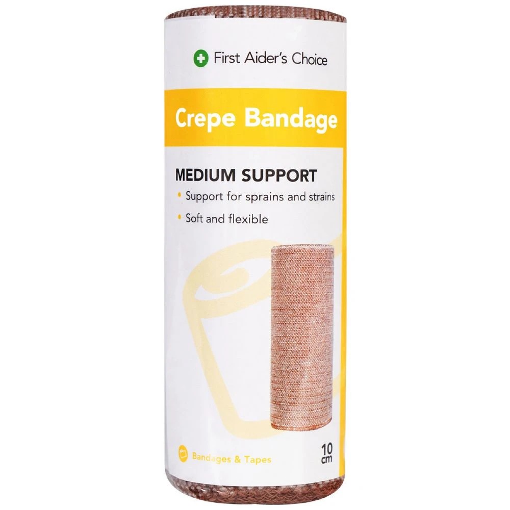 1 First Aiders Choice Medium Support Crepe Bandage 10cm, 1 of 3
