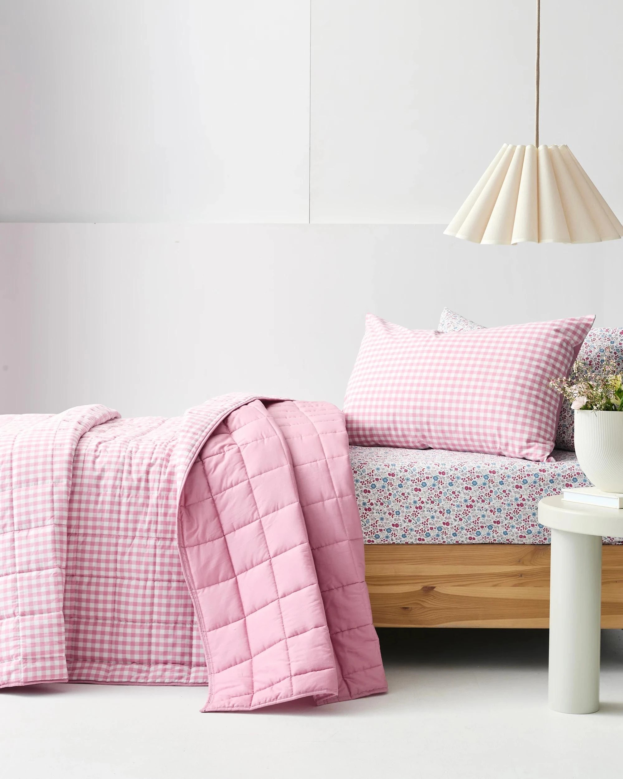 1 Target Parker Gingham Comforter Set - Queen Bed - Pink, 1 of 10