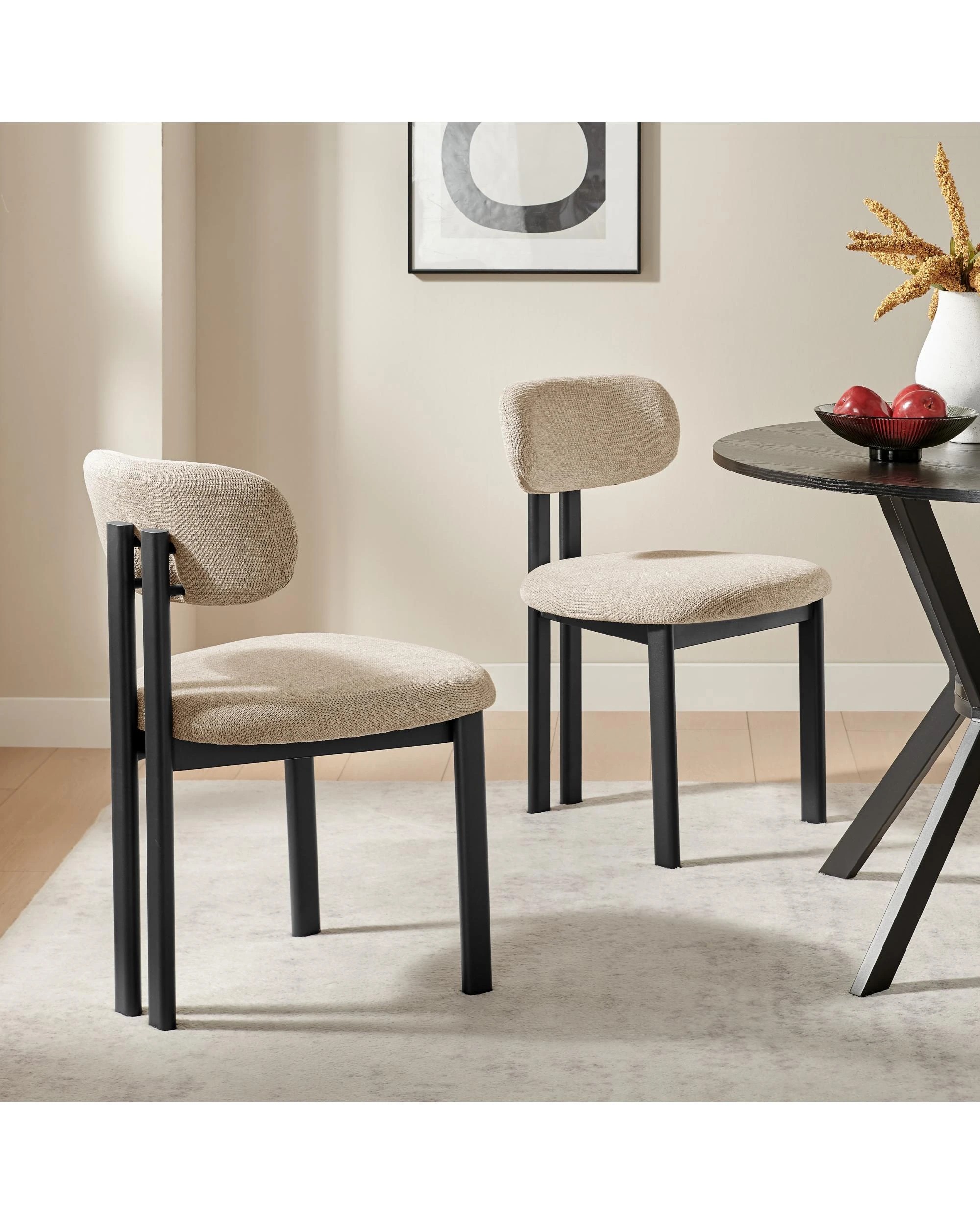 2 Kodu Hilda Dining Chairs Pair Set of Two - Beige, 2 of 10