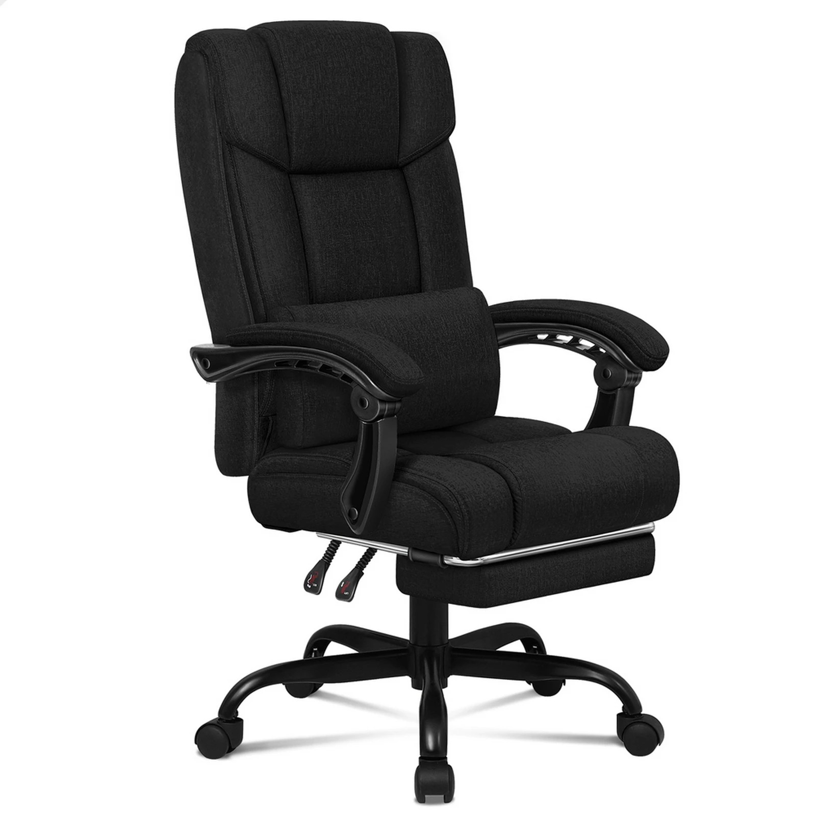 1 Alfordson Office Chair Executive Computer Gaming Fabric Seat Recliner - Black, 1 of 10