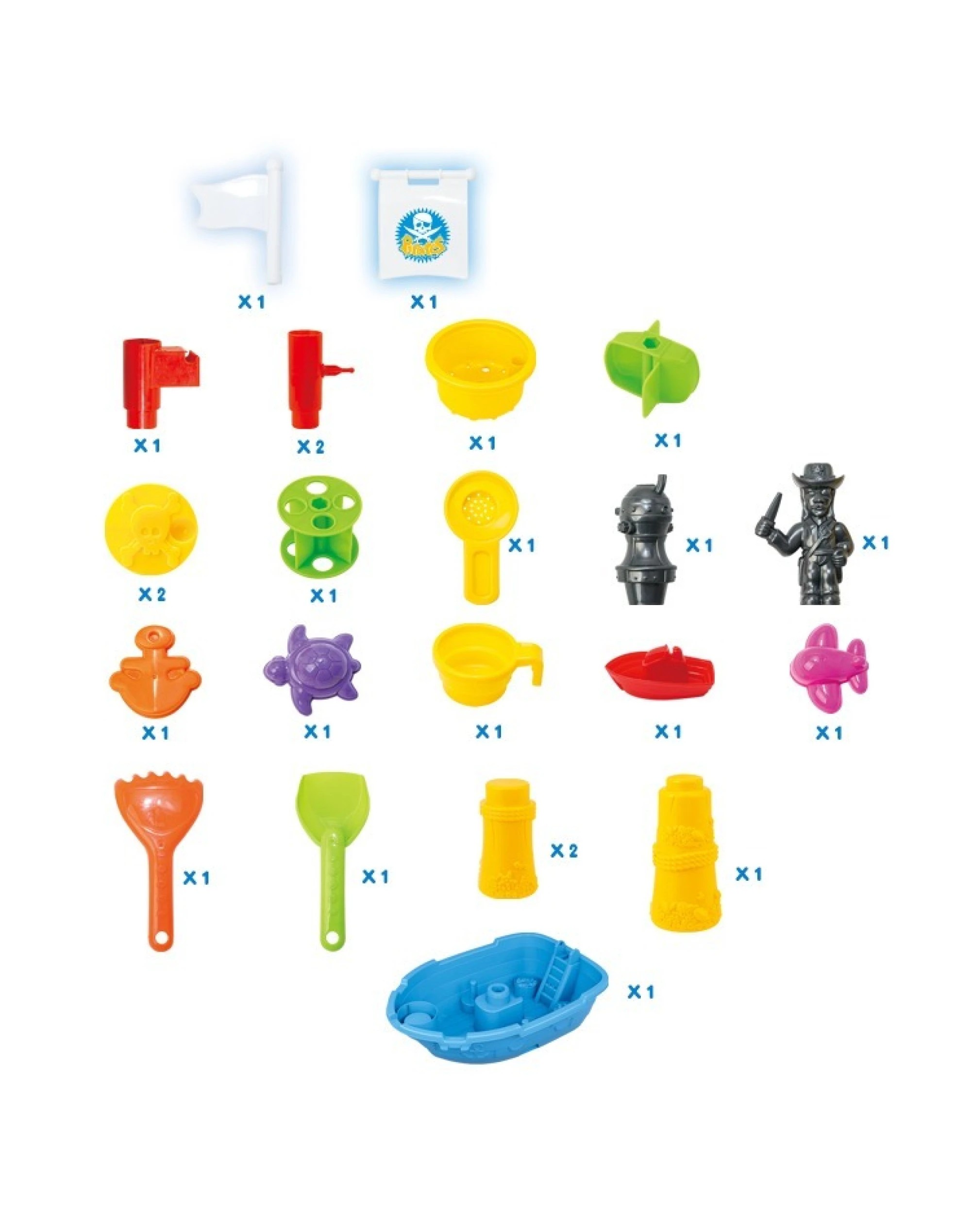 3 Gem Toys Pirate Ship Modelled, Sand and Water Table with 24 Accessories, 3 of 3