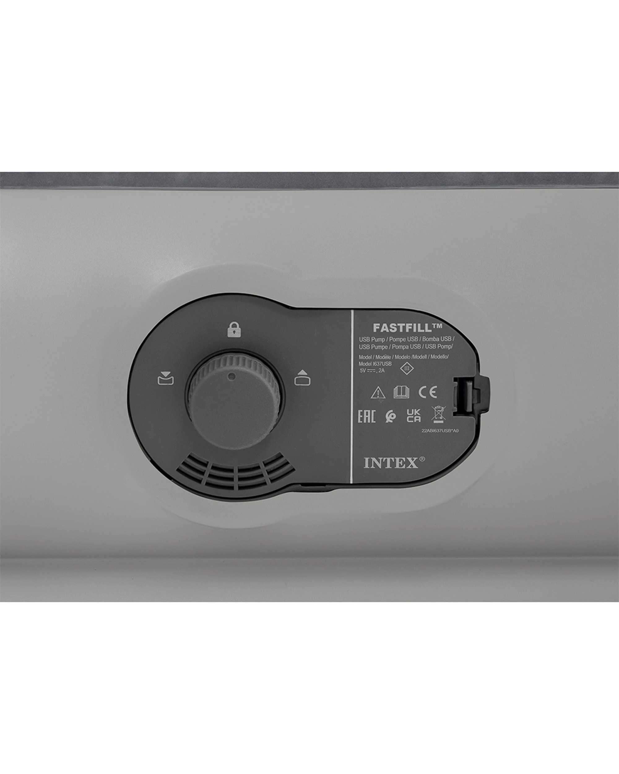 3 Intex Dura-Beam Prestige Inflatable Airbed w/ Built-In USB Pump - Queen Bed - Grey, 3 of 7