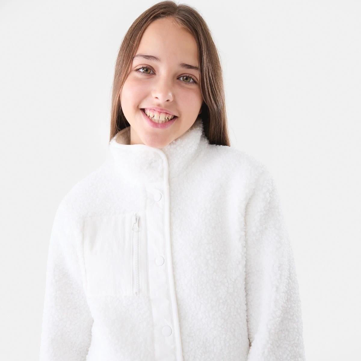 3 Teddy Fleece Jacket Snw White, 3 of 6
