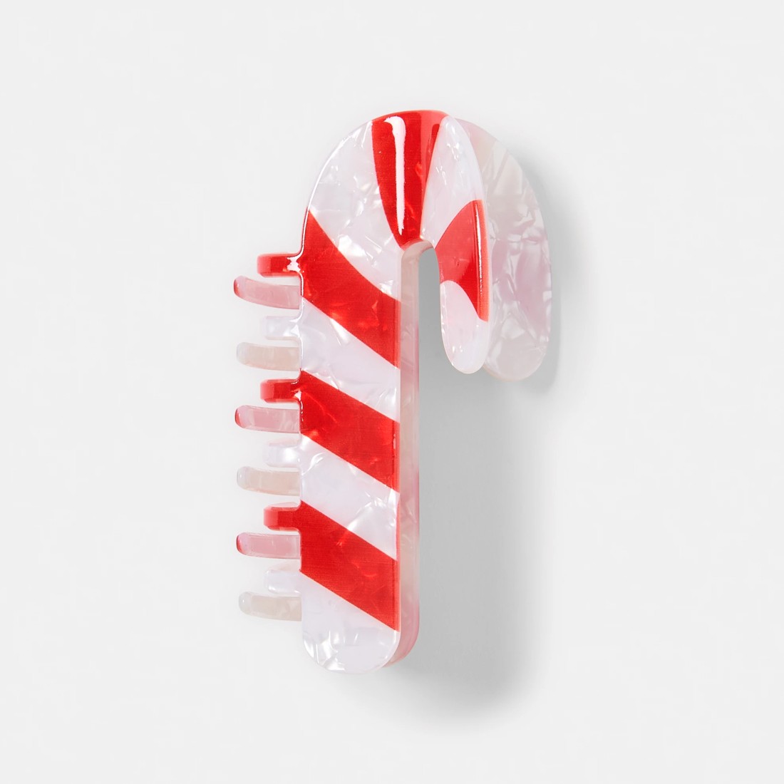 1 Red Christmas Candy Cane Claw Hair Clip, 1 of 4