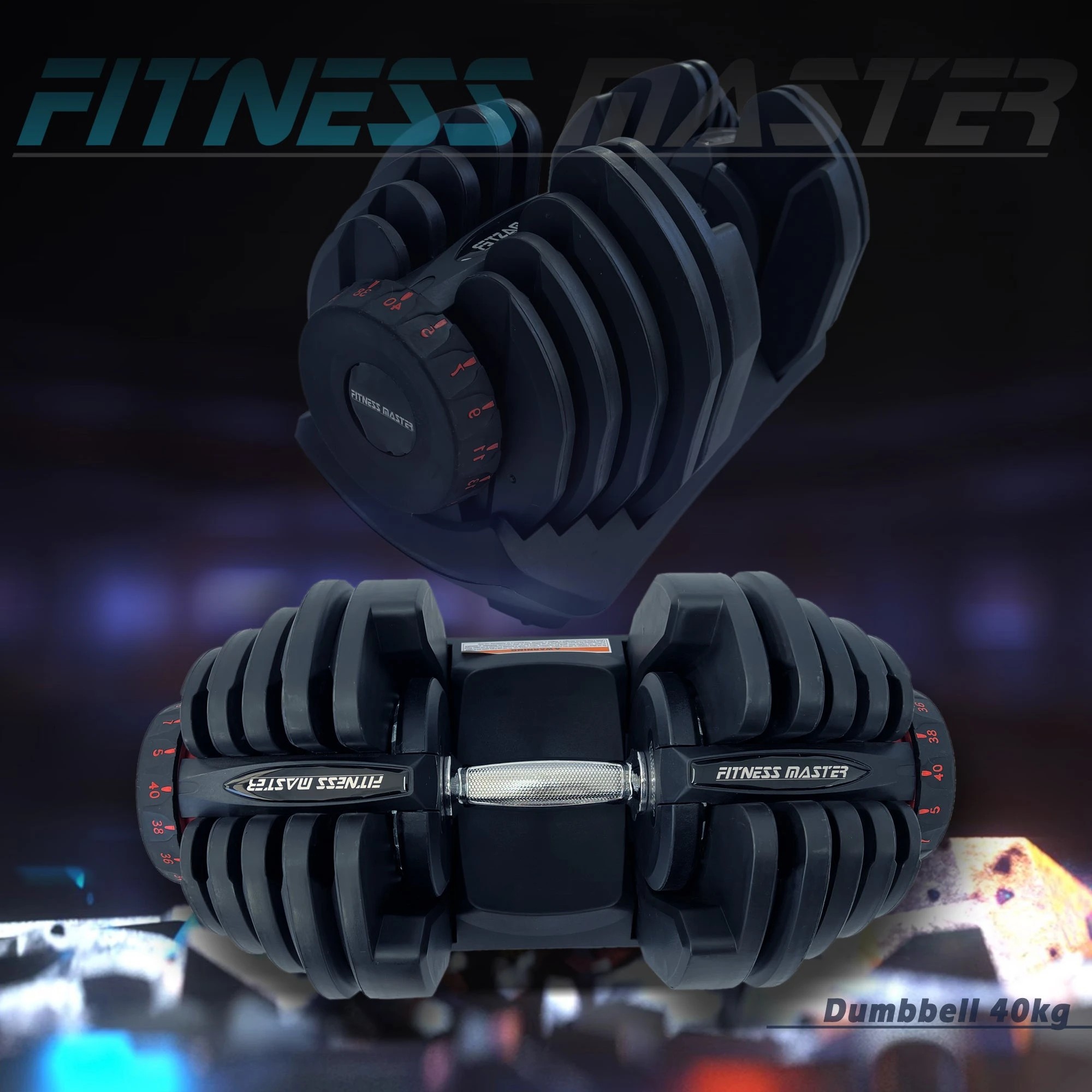 8 Fitness Master 80kg Adjustable Dumbbell Set Home Gym Exercise Equipment Weight 17 Weights 2x 40kg, 8 of 9