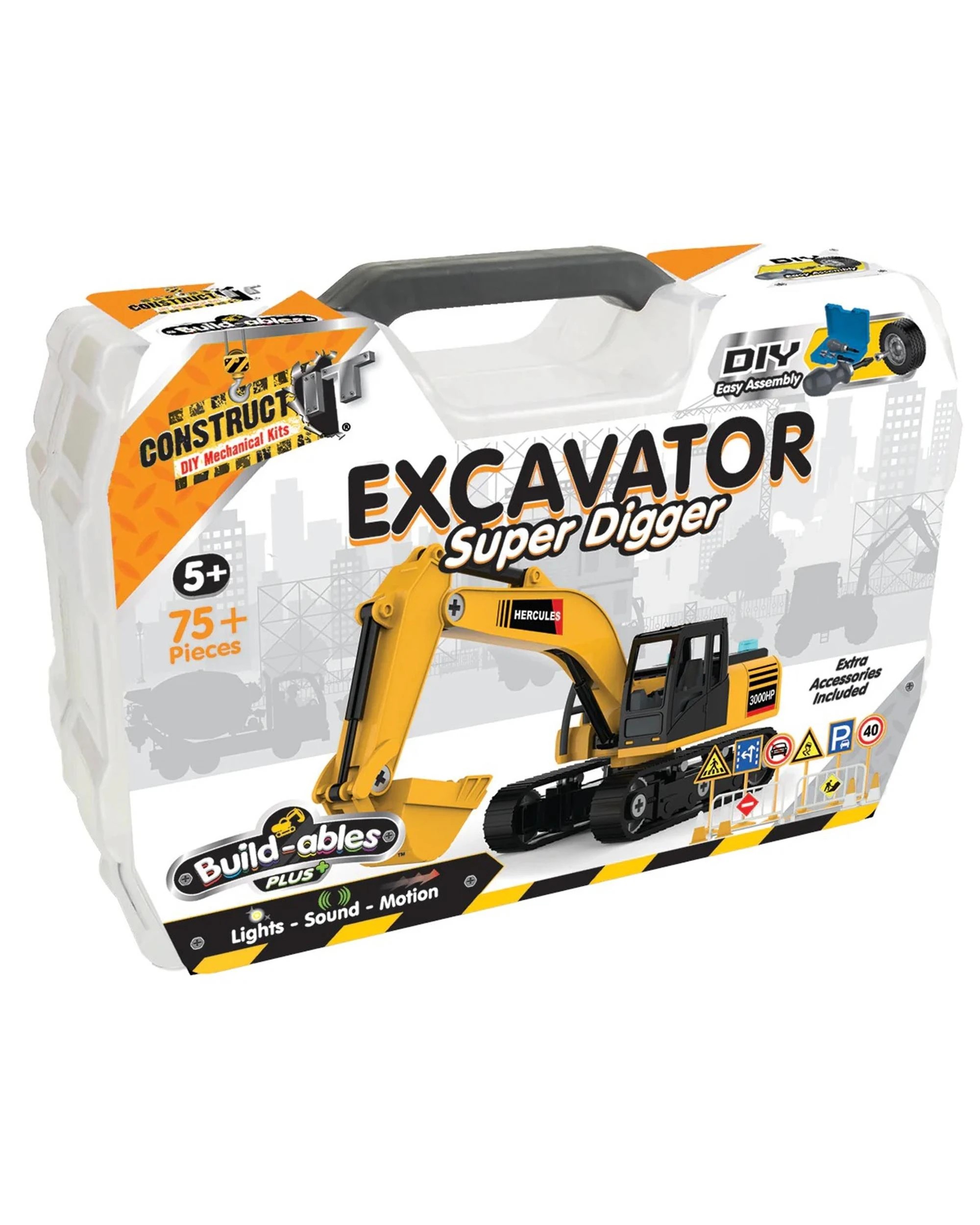 1 Construct It DIY Mechanical Kit Build-ables Plus Site Excavator and Super Digger, 1 of 4