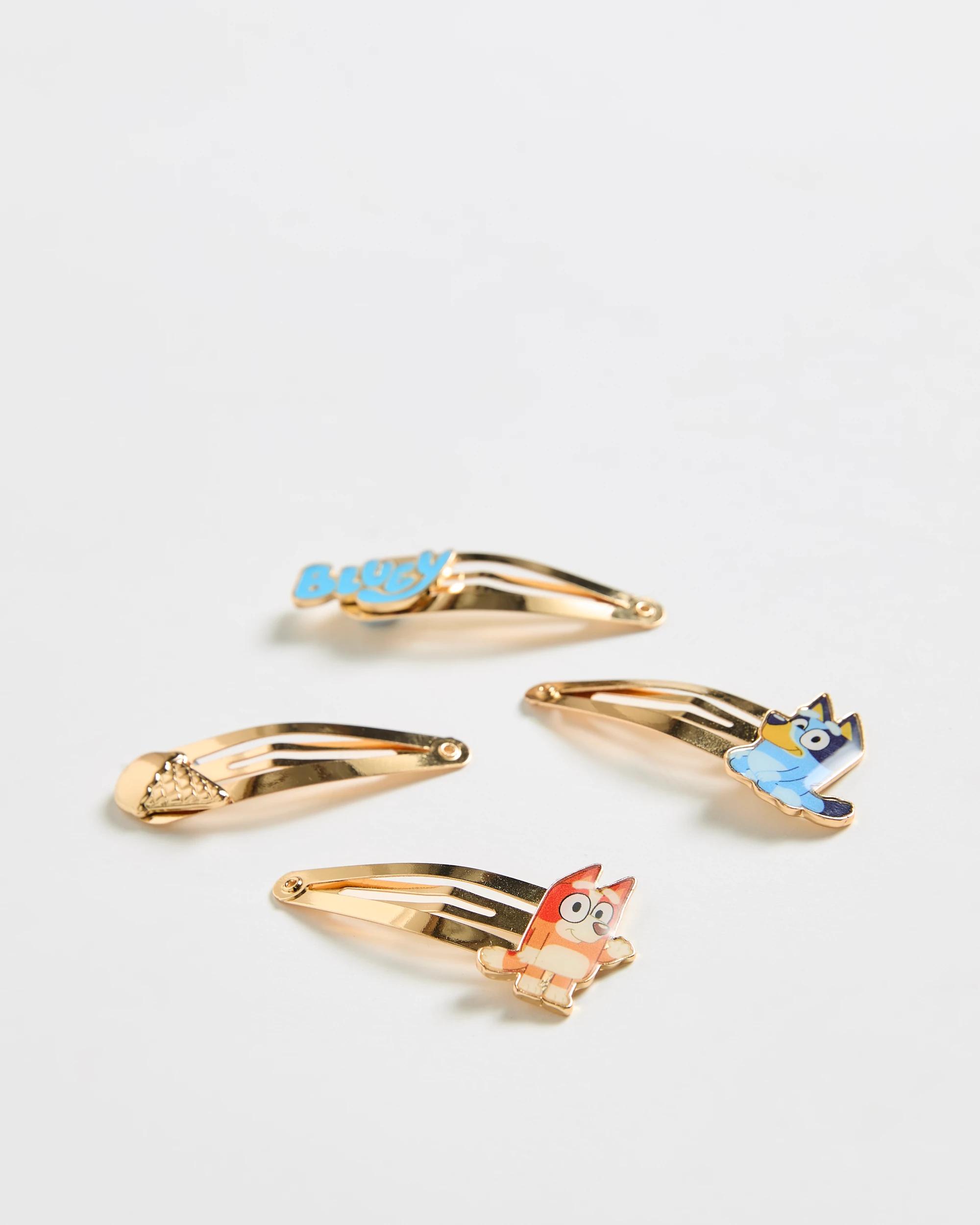2 Licensed Bluey & Bingo 4 Pack Snap Clips GOLD-TONE, 2 of 3
