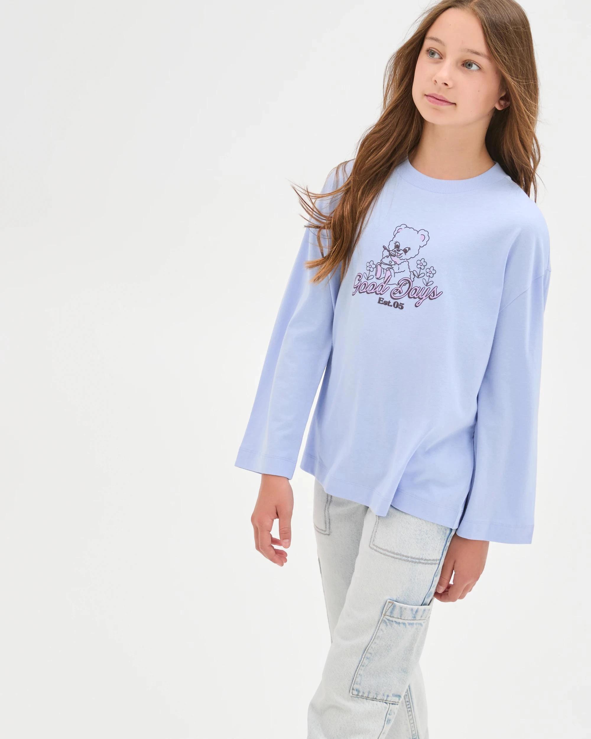 2 Target Kids Australian Cotton Long Sleeve T-Shirt TEDDIES BLUE, 2 of 7