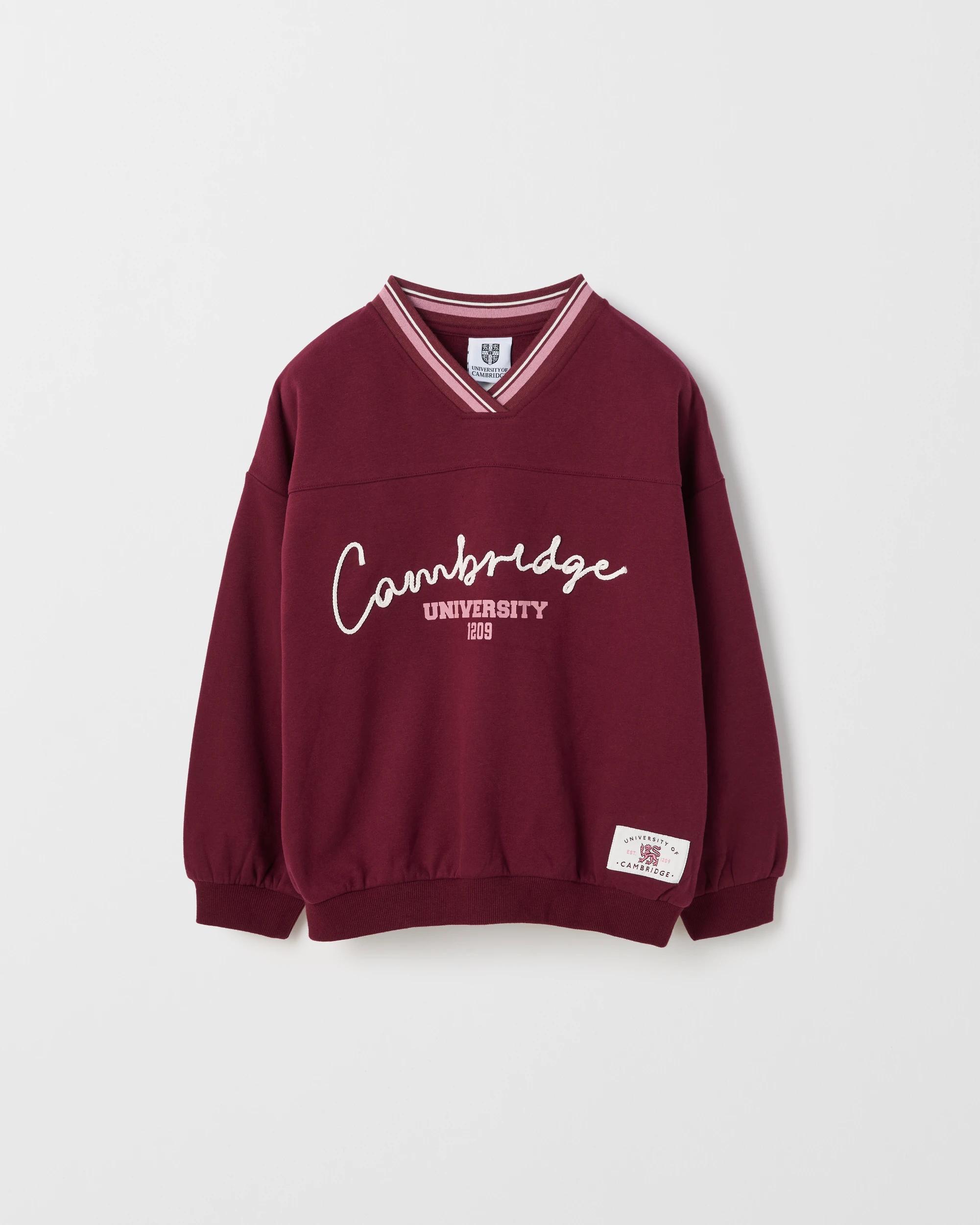 1 Cambridge Australian Cotton Blend Fleece Jumper CAMBRIDGE BURGUNDY, 1 of 2