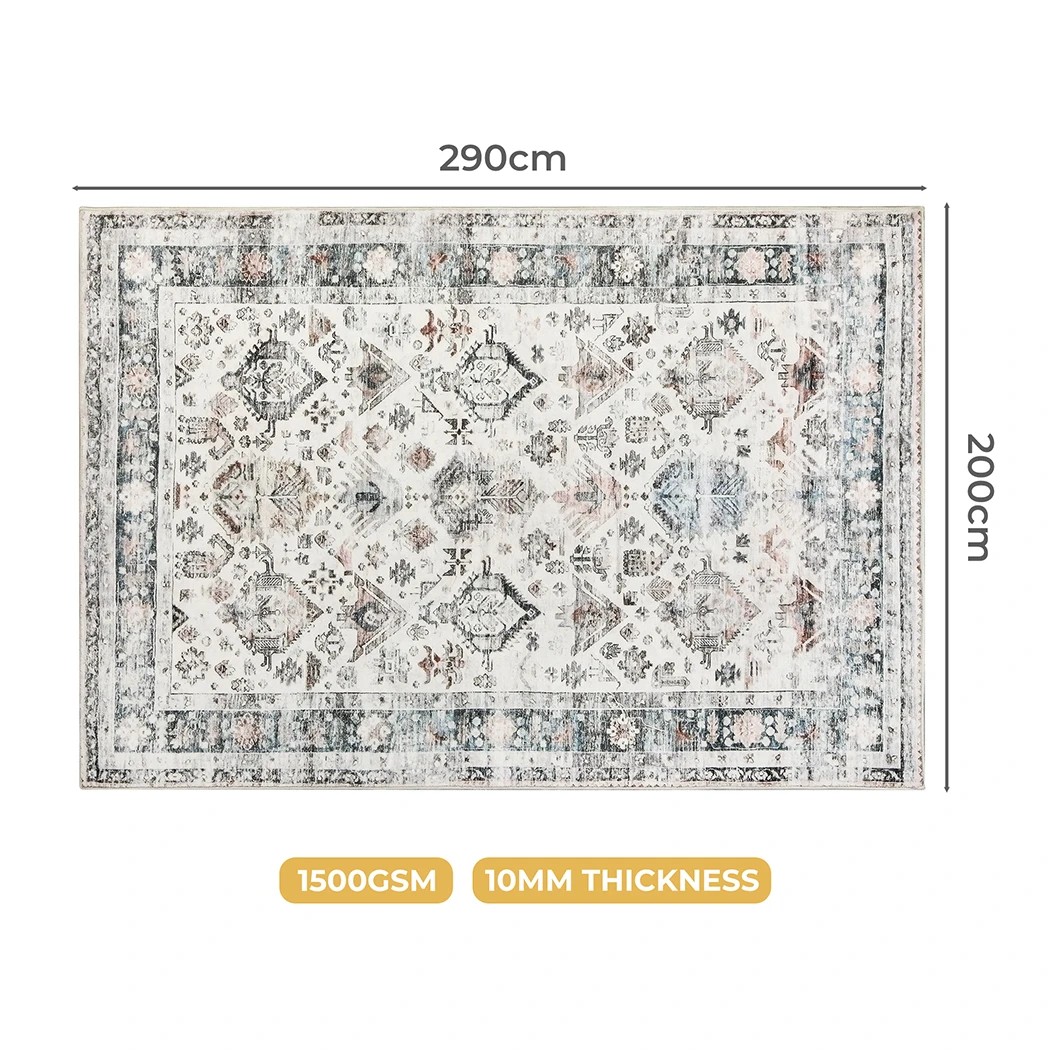 3 Marlow Machine Washable Floor Rug Distressed Vintage, 3 of 8