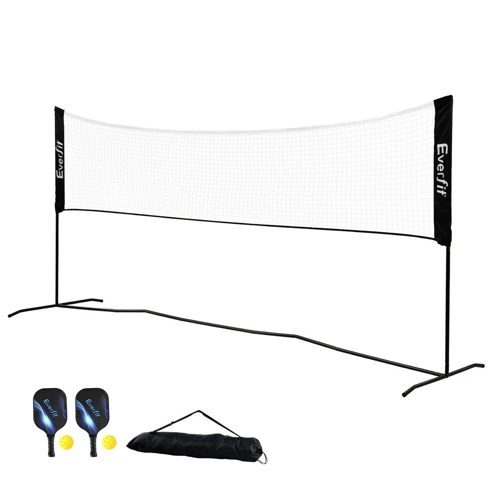 1 Everfit 3.6M Badminton Tennis Pickleball Net Portable Volleyball Kit Adjustable Height - Black, 1 of 6