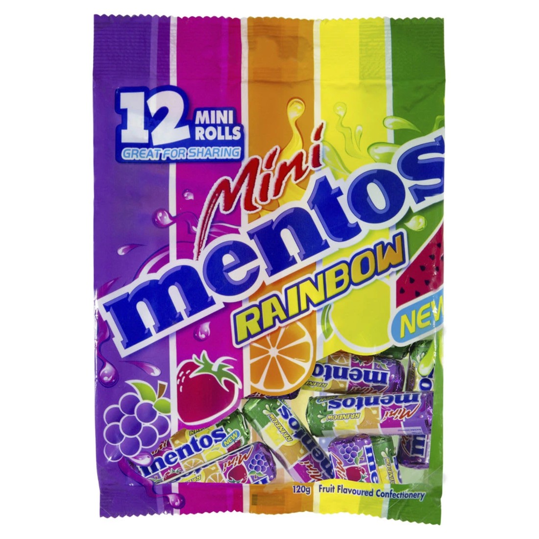 1 Mentos Mini Rainbow Rolls 120g, 1 of 2