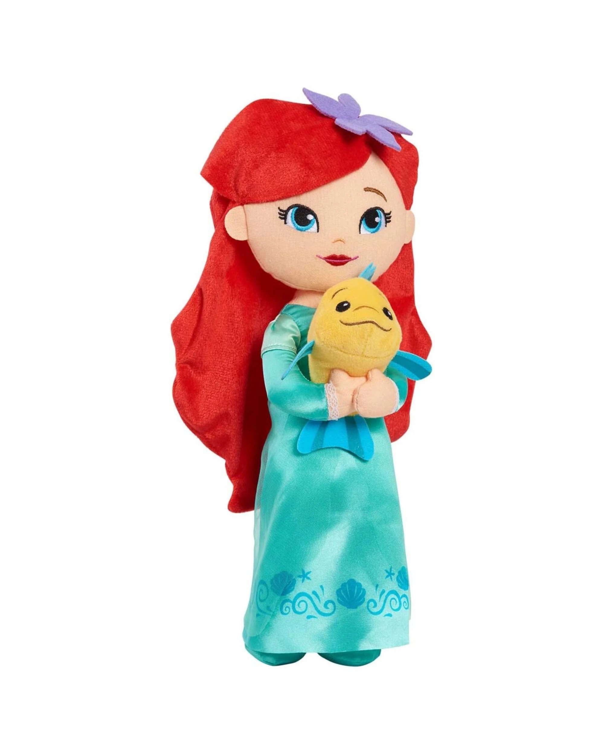 2 Disney Princess Lil Friends Ariel and Flounder 14.5 inch Plush, 2 of 4