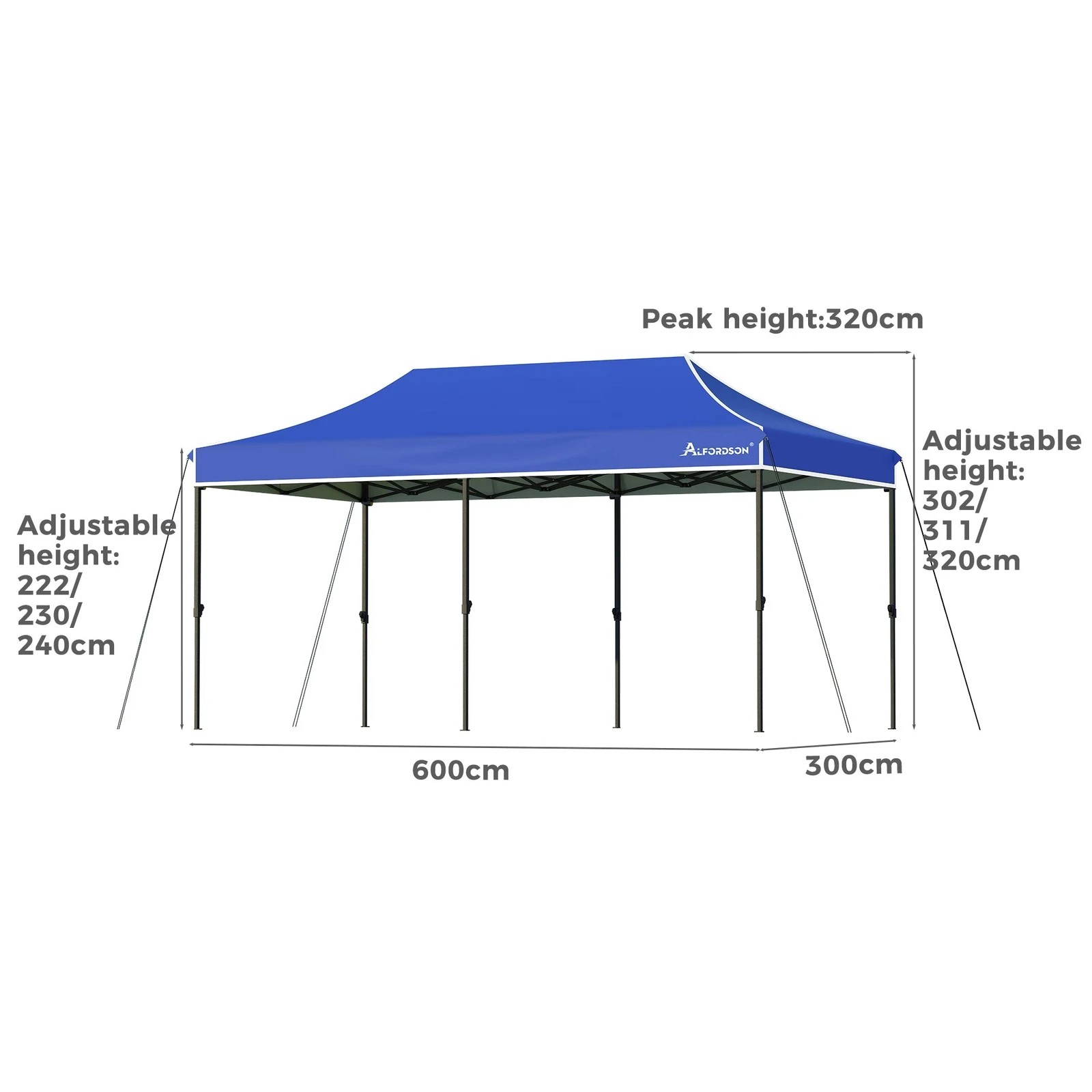 9 Alfordson Gazebo 3x6m Pop Up Marquee Canopy - Blue, 9 of 10