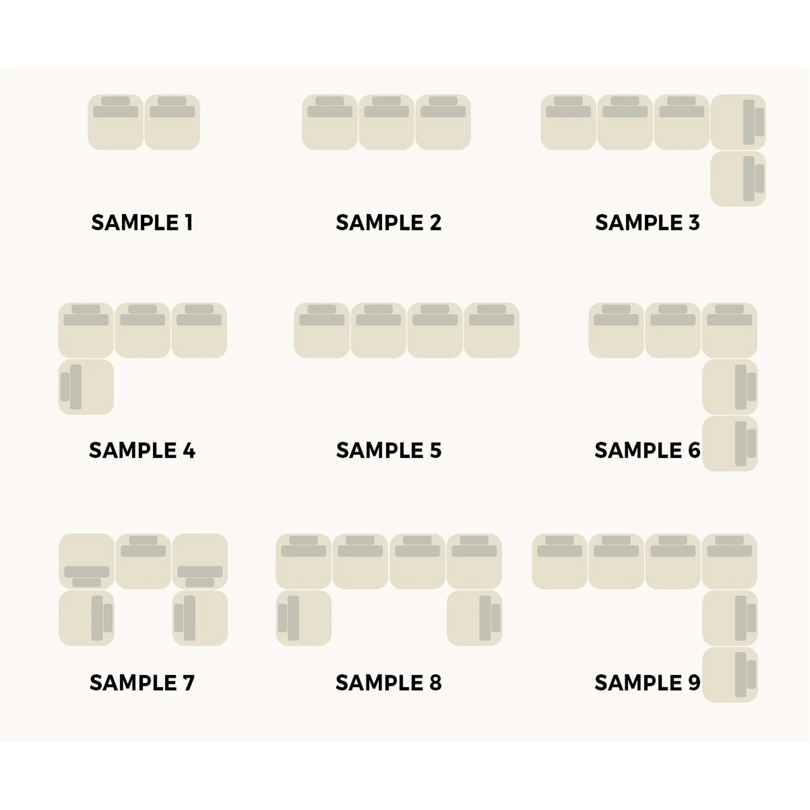 3 Oikiture 2 Seater Velvet Modular Sofa & Ottoman Set Armless Tofu Back
 - Brown - Brown, 3 of 7