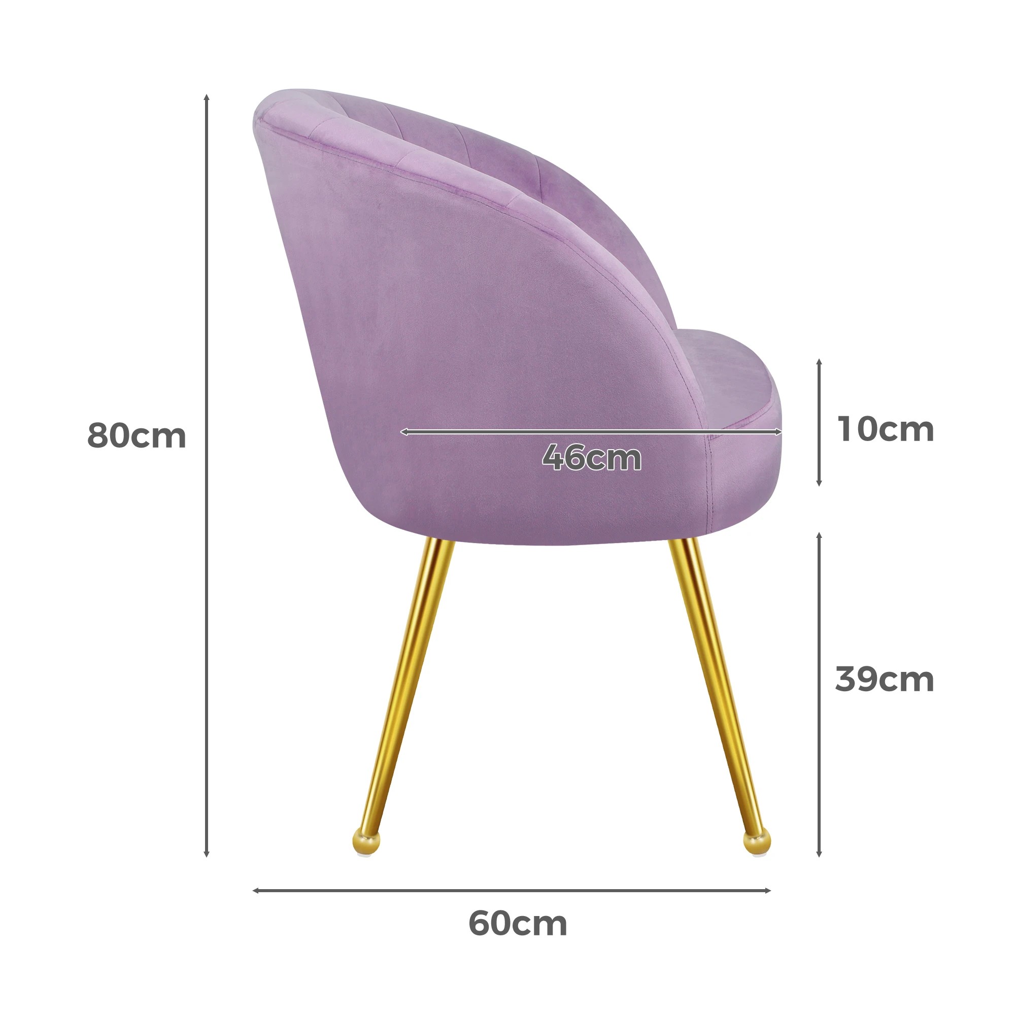 7 Alfordson Armchair Lounge Chair Accent Tub Chair Sofa Couch Velvet - Purple, 7 of 9