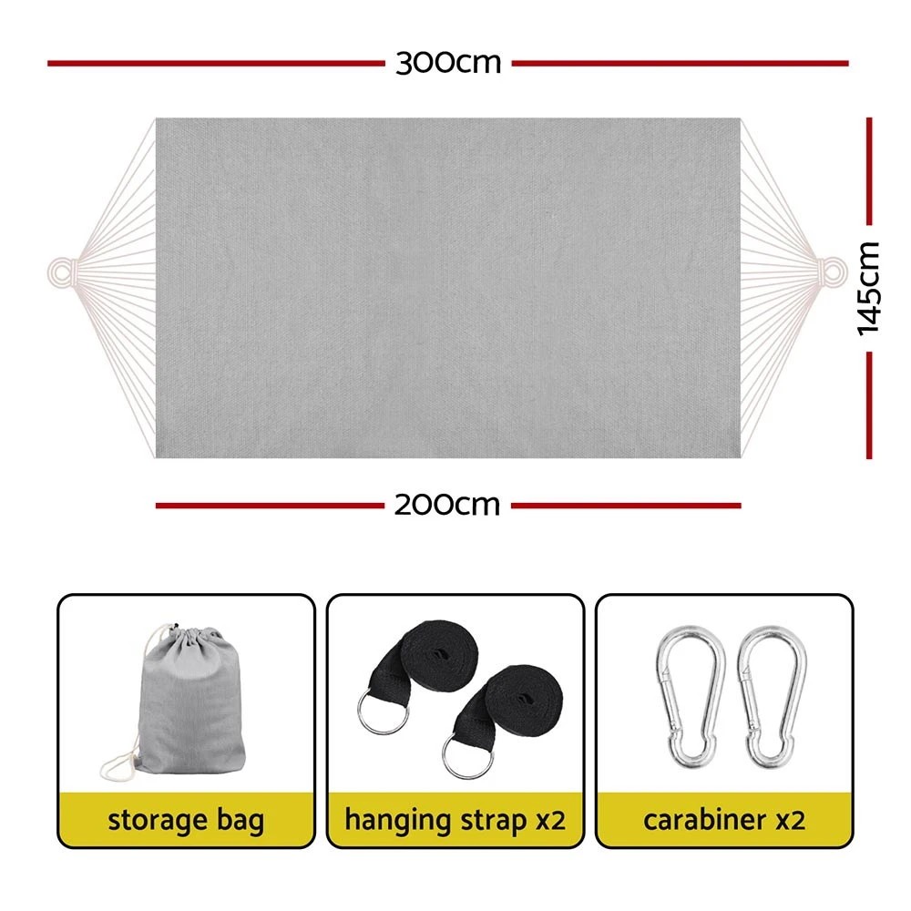 2 Gardeon Hammock Bed w/ Travel Bag Outdoor Lounge Chair - Grey, 2 of 6
