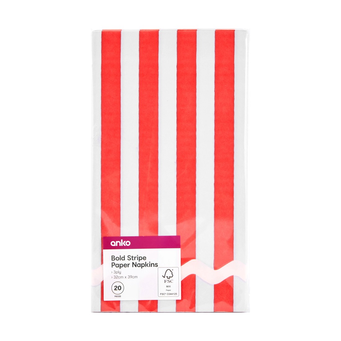 4 20 Piece Bold Stripe Paper Napkins, 4 of 4