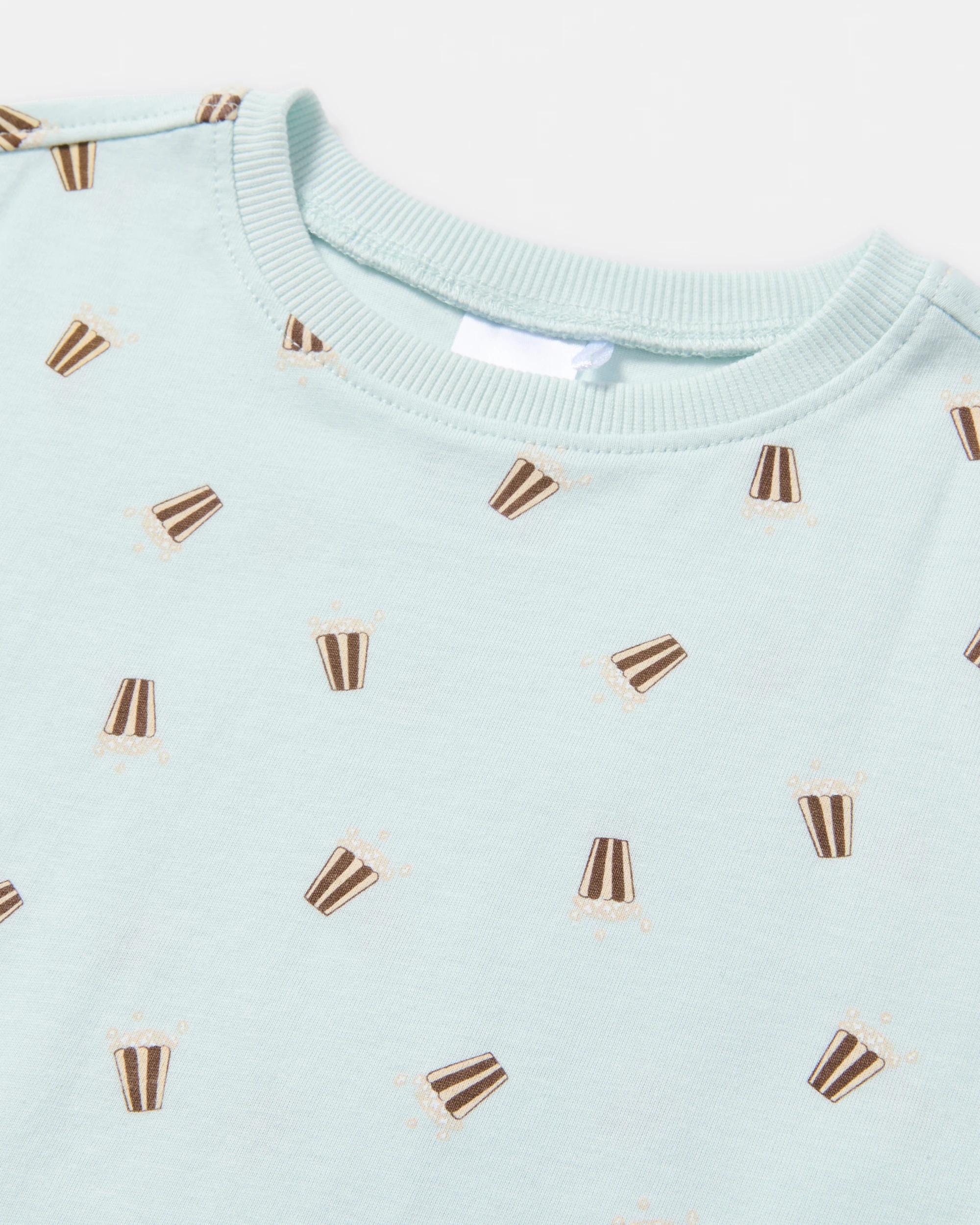 6 3 Pack Short Sleeve Print T-shirt Grn Popcrn, 6 of 8