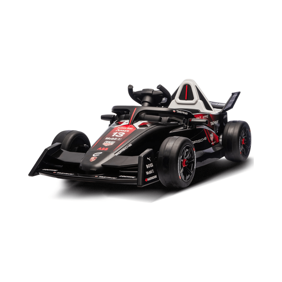 1 Kahuna Porsche Formula E Kids Electric Ride On Car Remote Control 60W Dual Motors - Red, 1 of 5