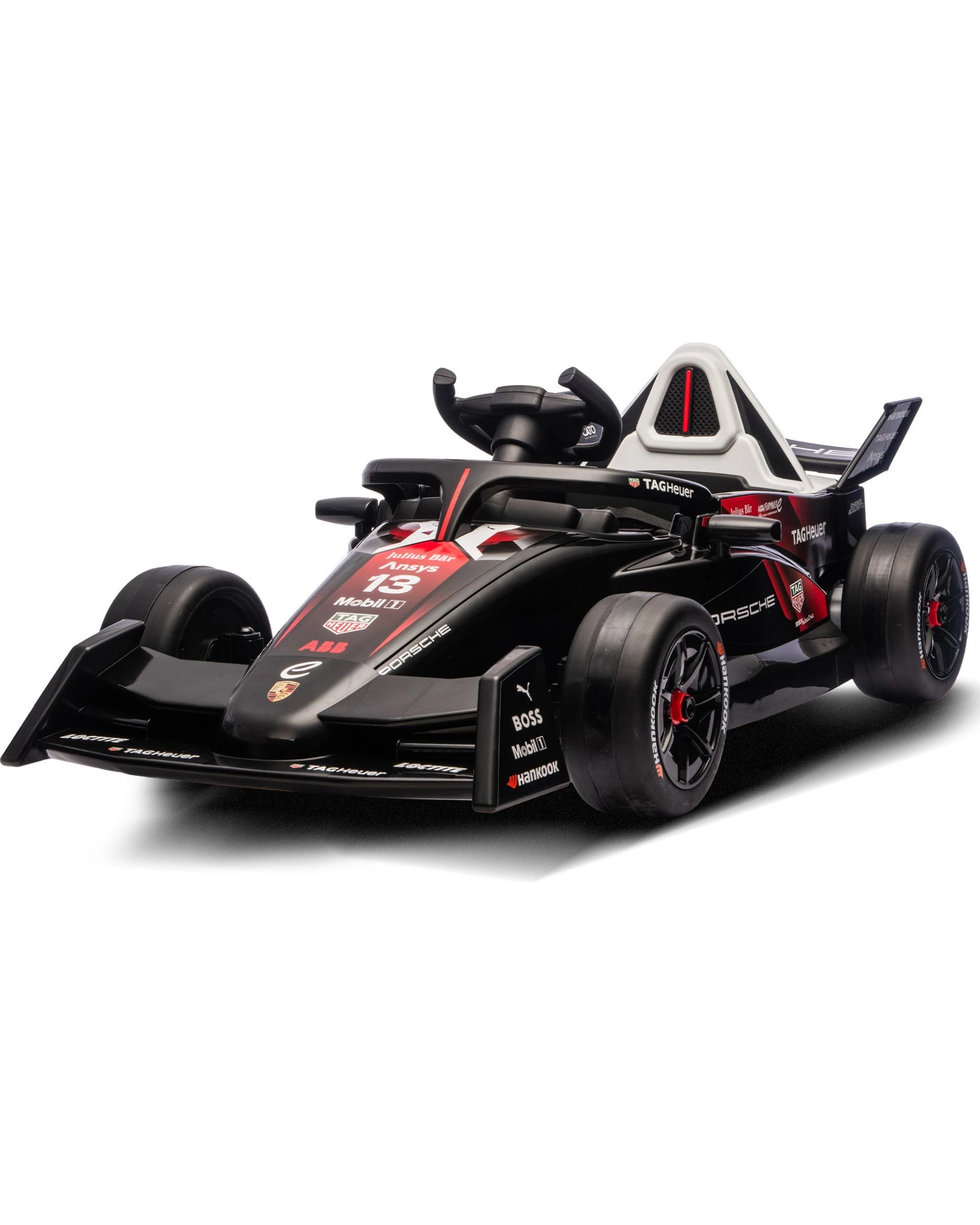 1 Kahuna Porsche Formula E Kids Electric Ride On Car Remote Control 60W Dual Motors - Red, 1 of 5